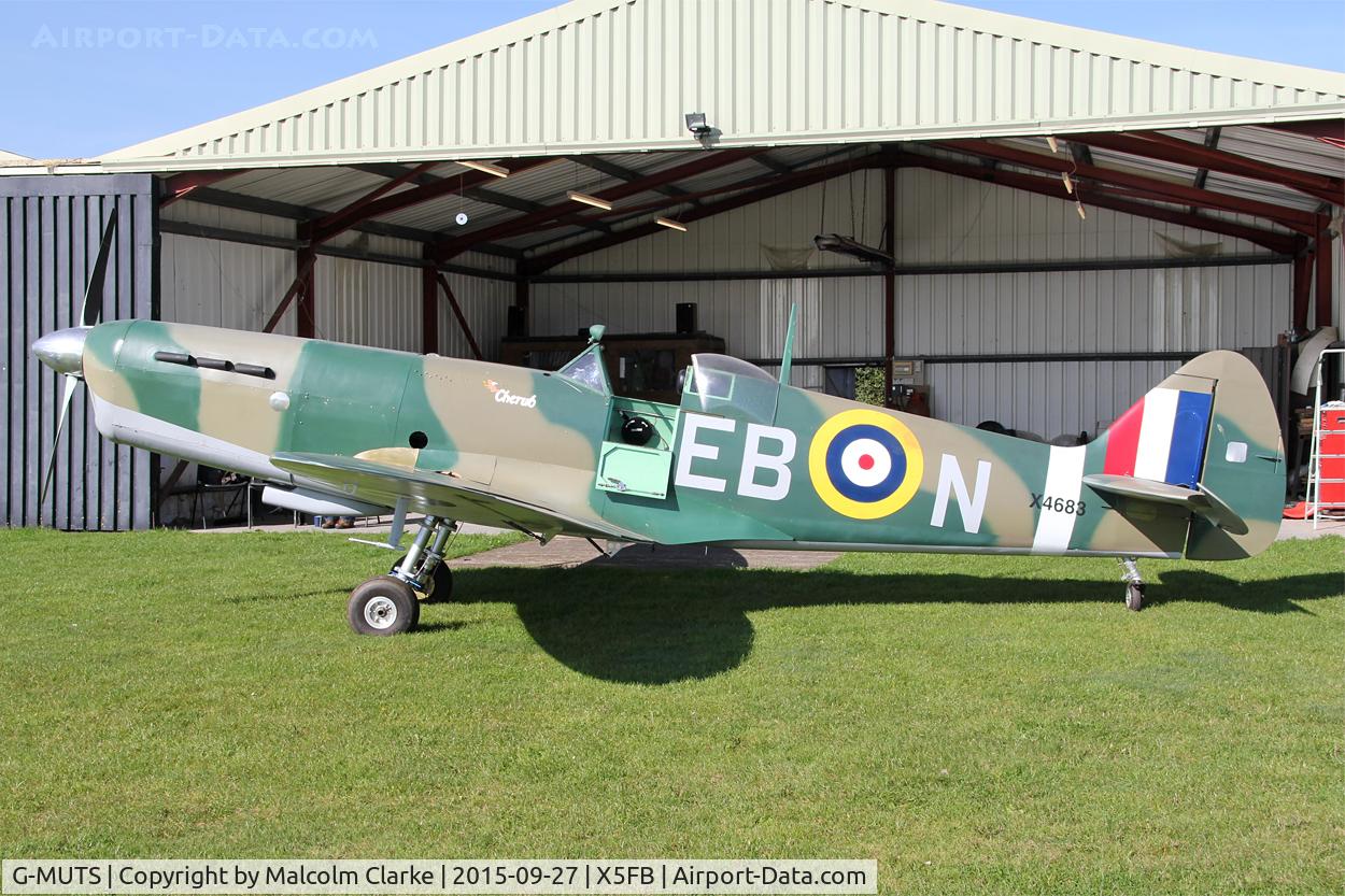 G-MUTS, 2005 Jurca MJ-10 Spitfire C/N PFA 130-12007, Jurca MJ-10 Spitfire nearing the end of a 10 year build by John Rogerson at Fishburn Airfield, September 27th 2015.