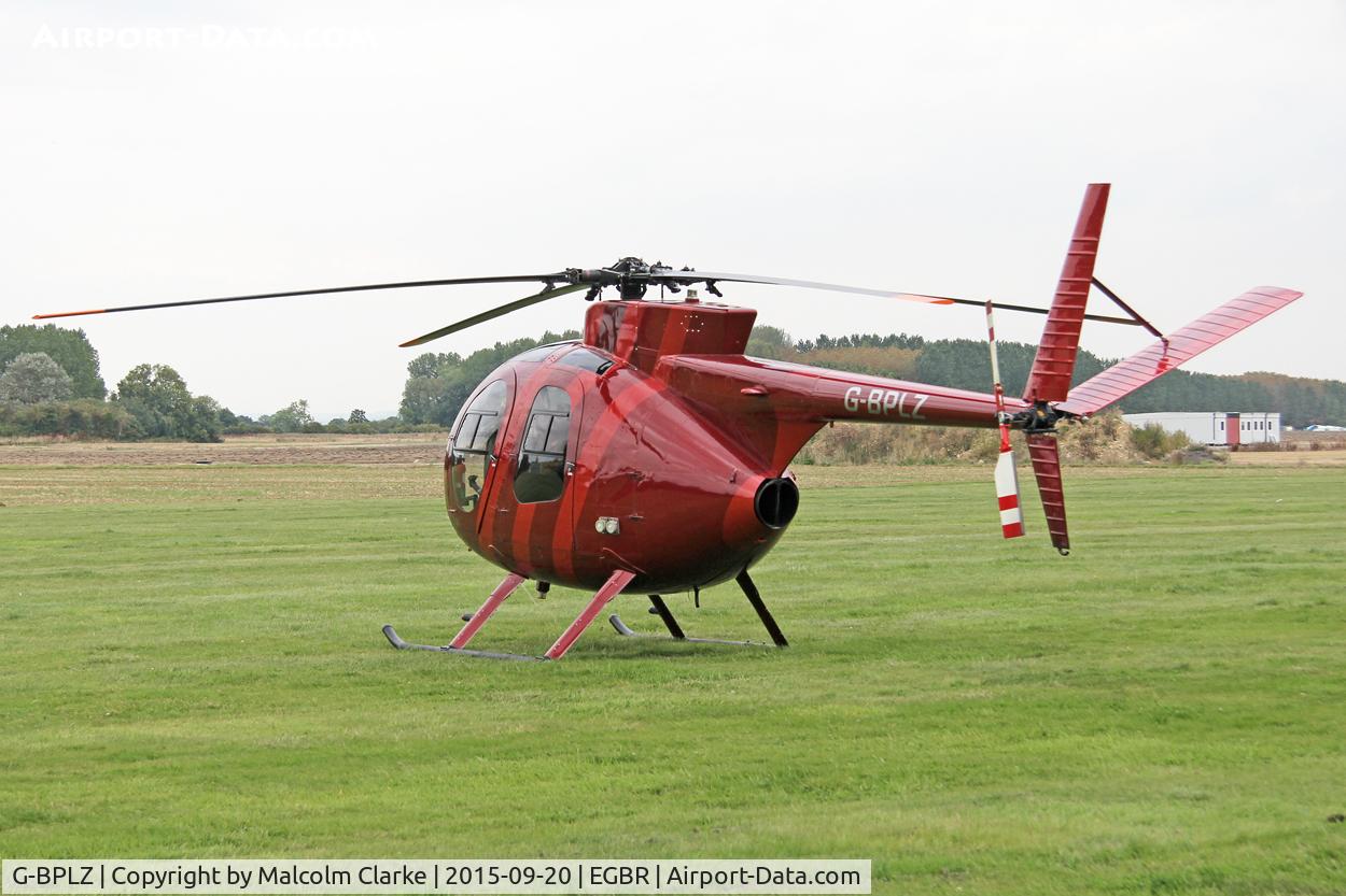 G-BPLZ, 1972 Hughes 369HS C/N 910342S, Hughes 369HS at The Real Aeroplane Company's Helicopter Fly-In, Breighton Airfield, September 20th 2015.