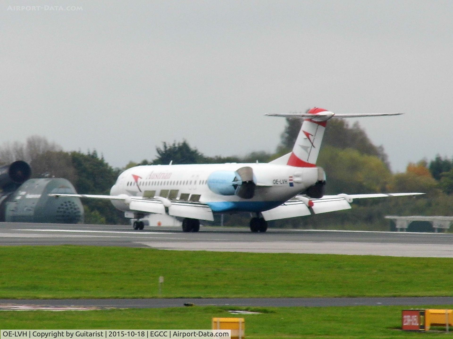 OE-LVH, 1993 Fokker 100 (F-28-0100) C/N 11456, At Manchester