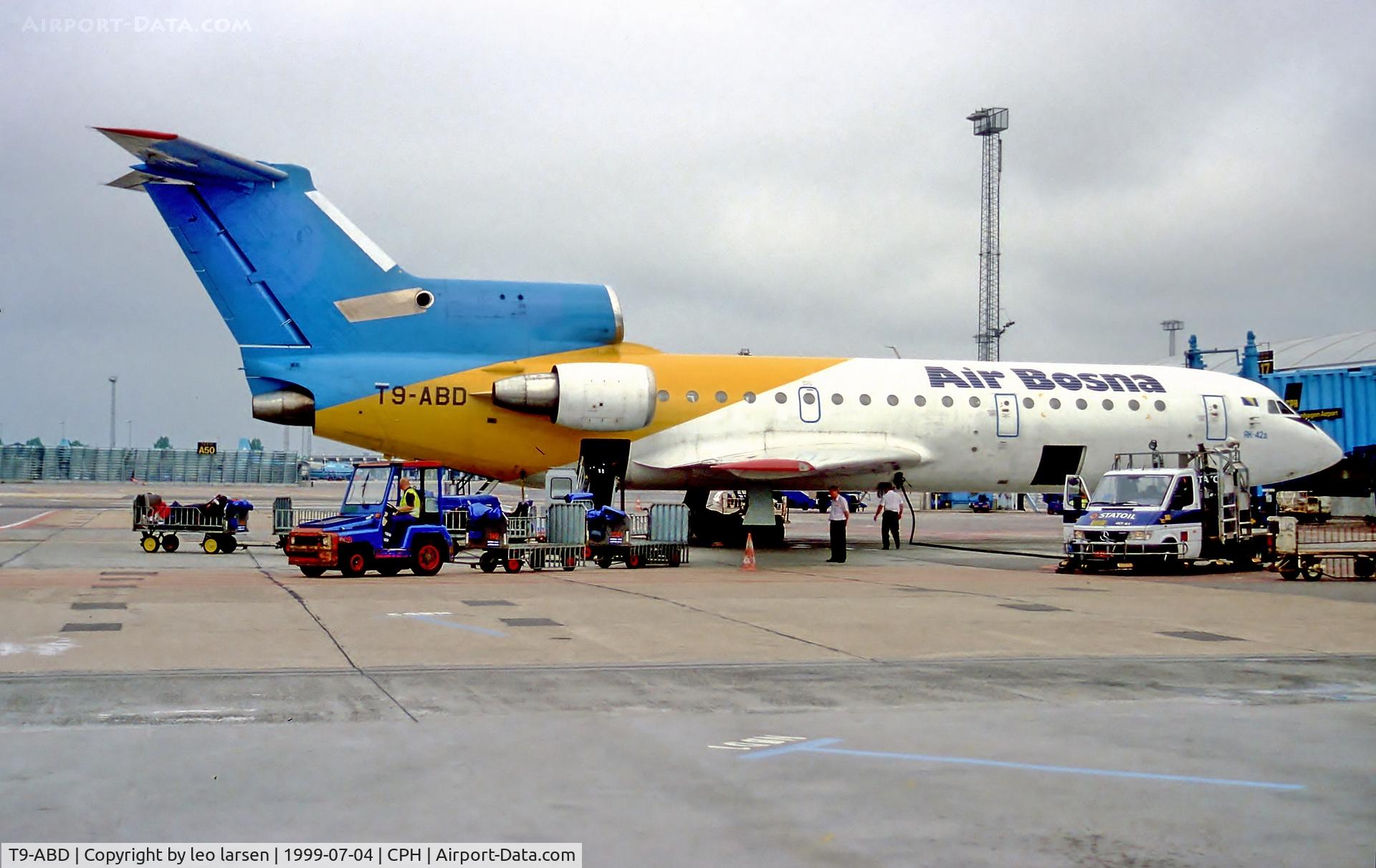 T9-ABD, 1990 Yakovlev Yak-42D C/N 4520422016201, Copenhagen 4.7.99
