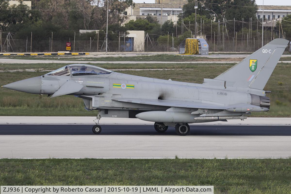 ZJ936, 2007 Eurofighter EF-2000 Typhoon FGR4 C/N 0119/BS027, Runway 13