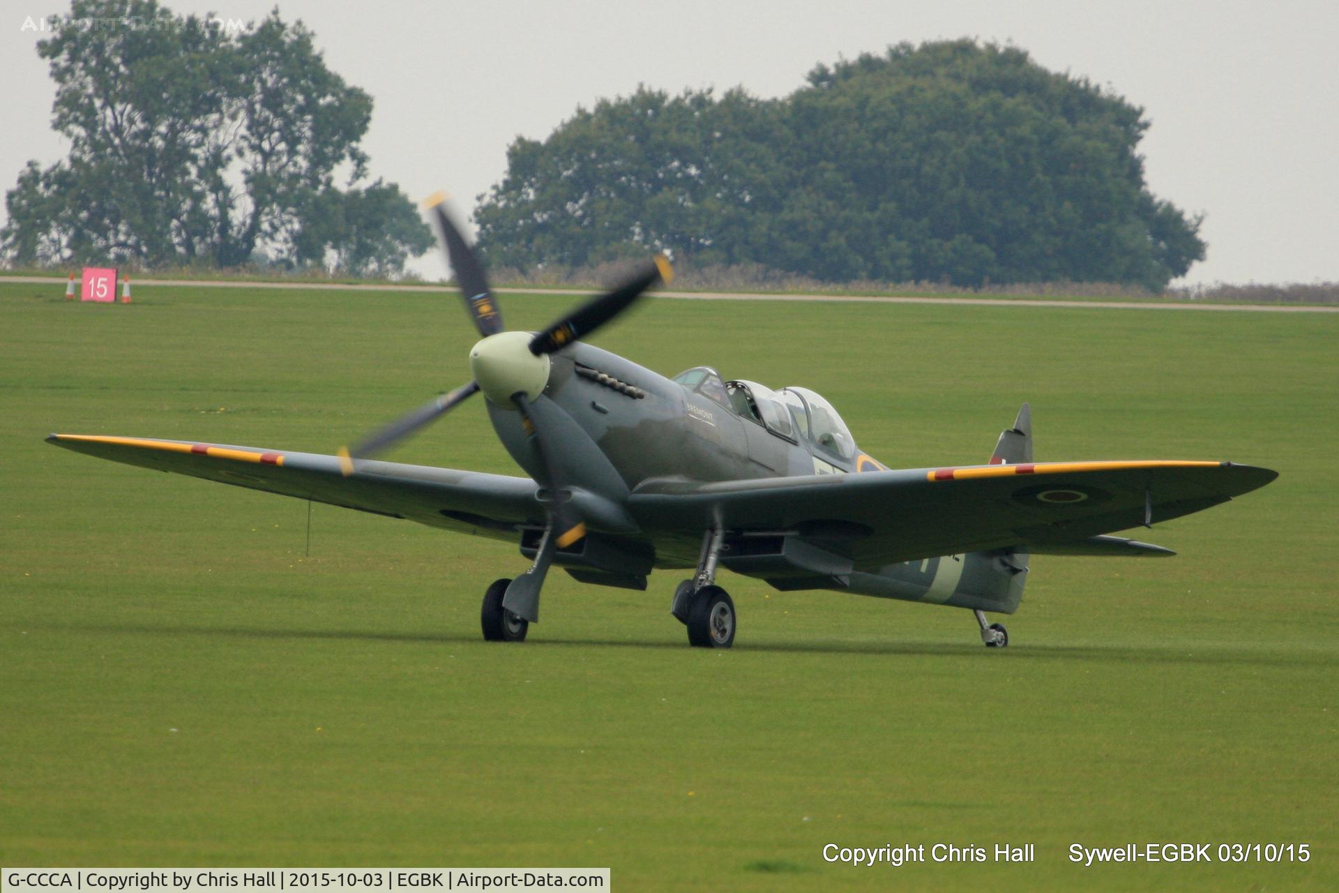 G-CCCA, 1944 Supermarine 509 Spitfire TR.IXc C/N CBAF.9590, at The Radial And Training Aircraft Fly-in