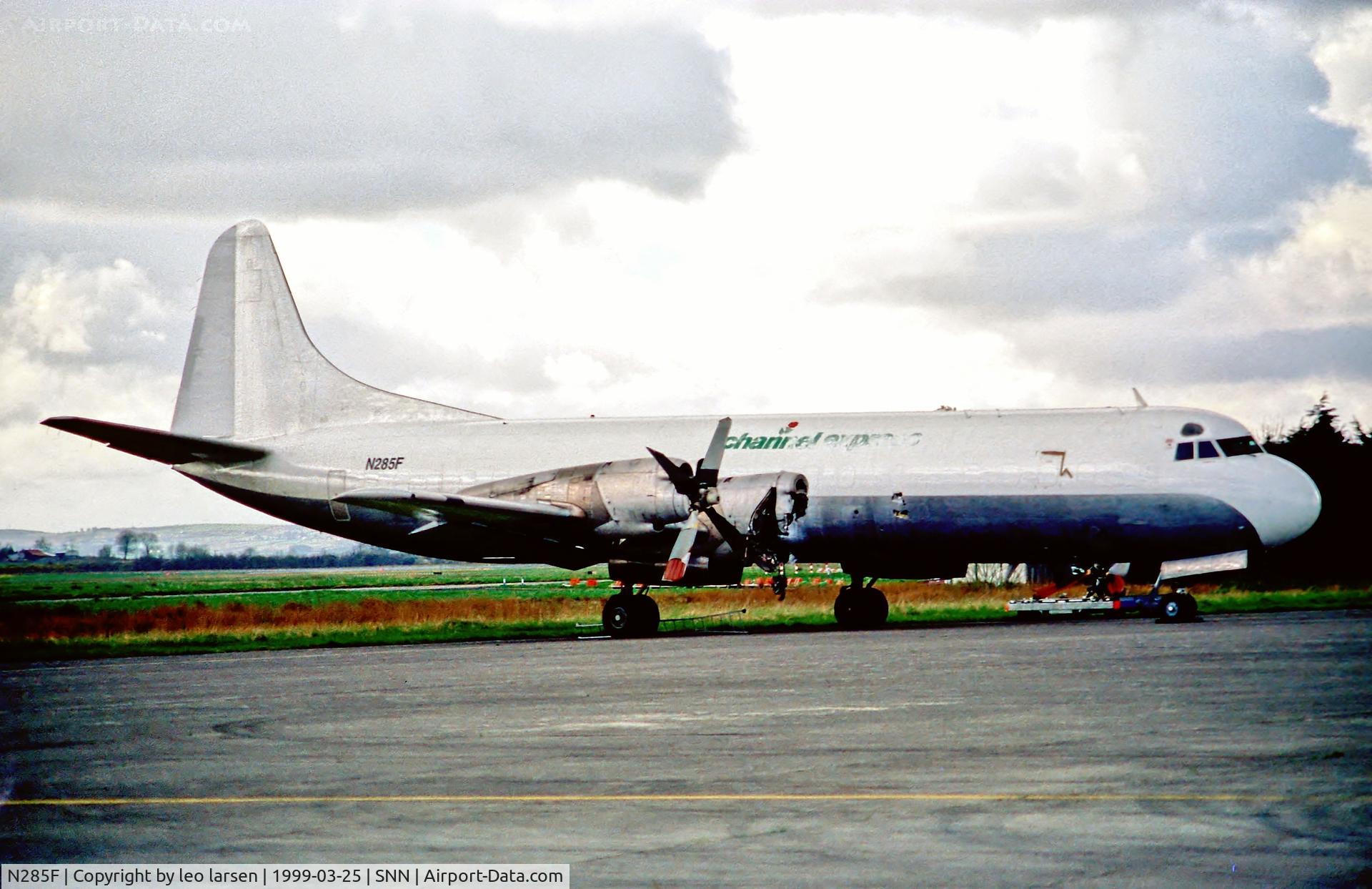 N285F, 1959 Lockheed L-188C(F) Electra C/N 1107, Shannon 25.3.99 after in flight Propeller los on eng.3.WFU ?