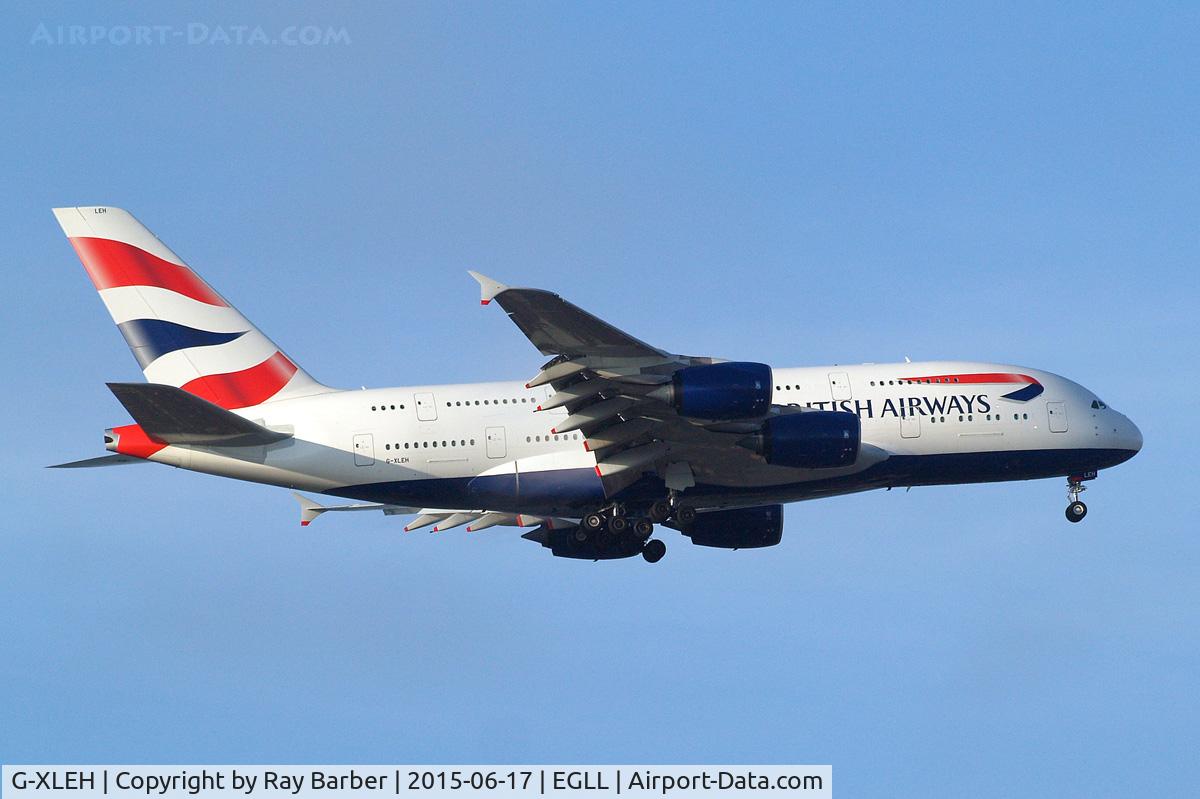 G-XLEH, 2014 Airbus A380-841 C/N 163, Airbus A380-841 [163] (British Airways) Home~G 17/06/2015. On approach 27L.