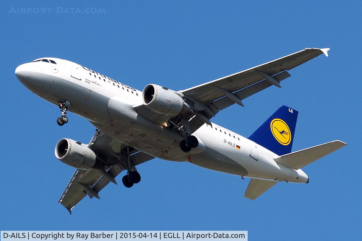 D-AILS, 1997 Airbus A319-114 C/N 729, Airbus A319-114 [0729] (Lufthansa) Home~G 14/04/2015. On approach 27R.