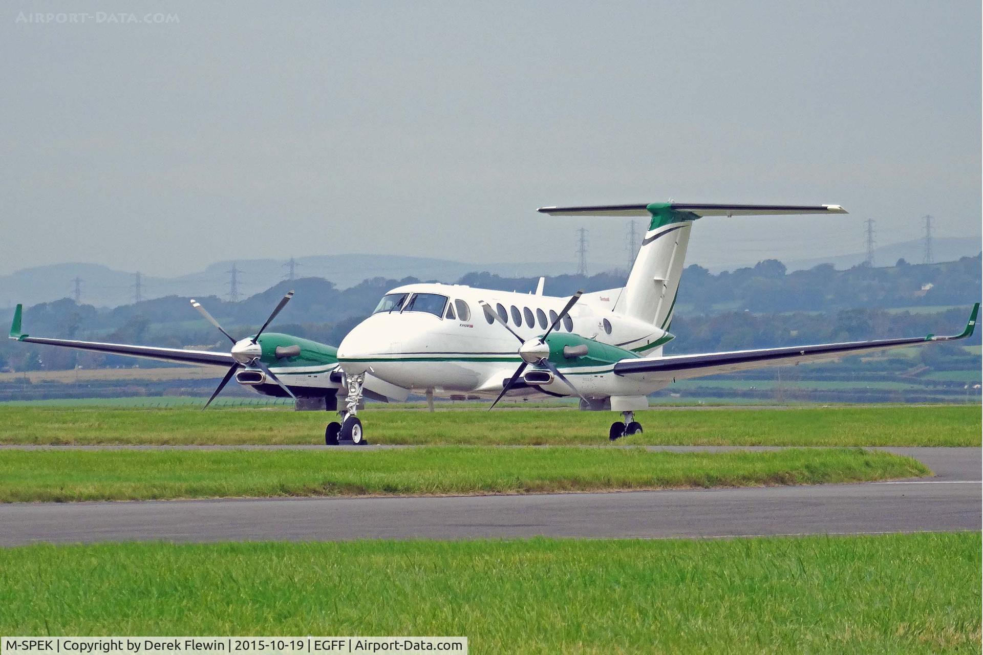 M-SPEK, 2013 Beech B300 (B350i) King Air King Air C/N FL-959, King Air 350i, Guernsey based, callsign Specsavers 4N, previously N5059U, parked up.