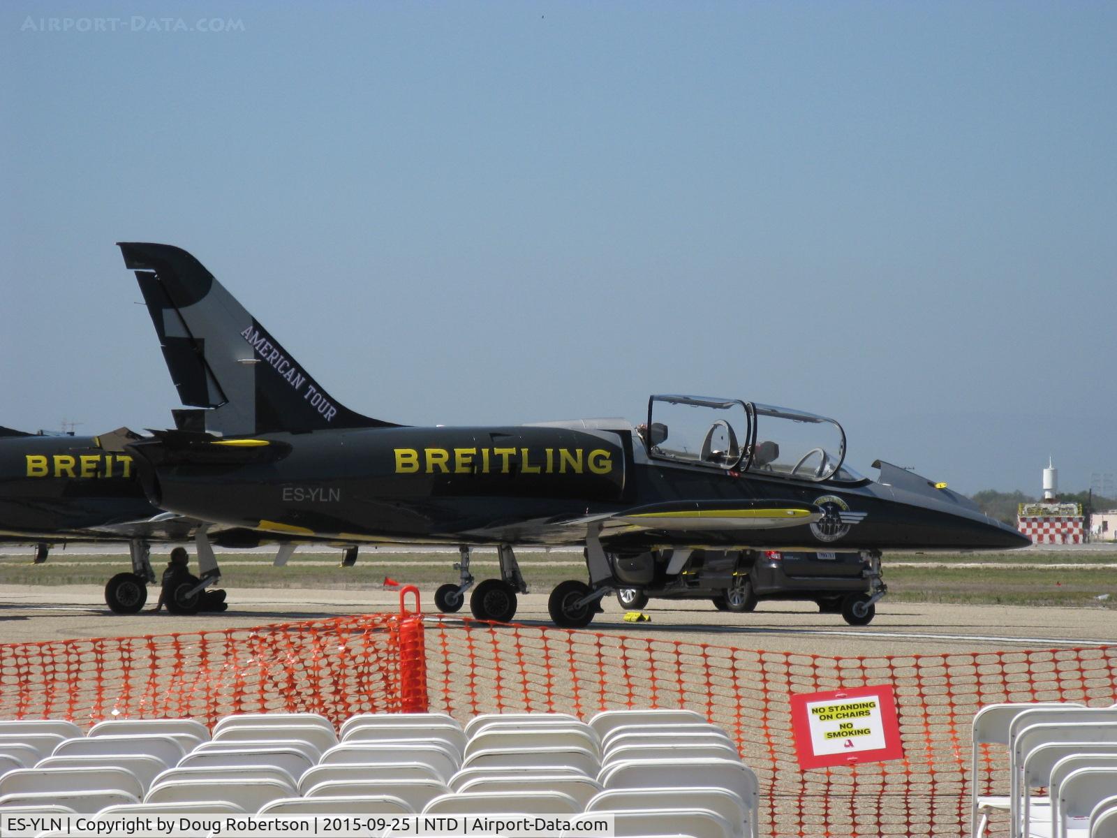 ES-YLN, Aero L-39C Albatros C/N 533637, Aero Vodochody AERO L-39 C ALBATROS, Walter TITAN (Ivchenko) AI-25 TL Turbofan 3,784 lb st Turbofan, max speed 466 mph-5,000 meters, Aircraft No.1 Breitling Jet Team, Leader Jacques Bothelin, 61, 12,000 hrs plus. 1st USA Airshow for Breitling Jet Team