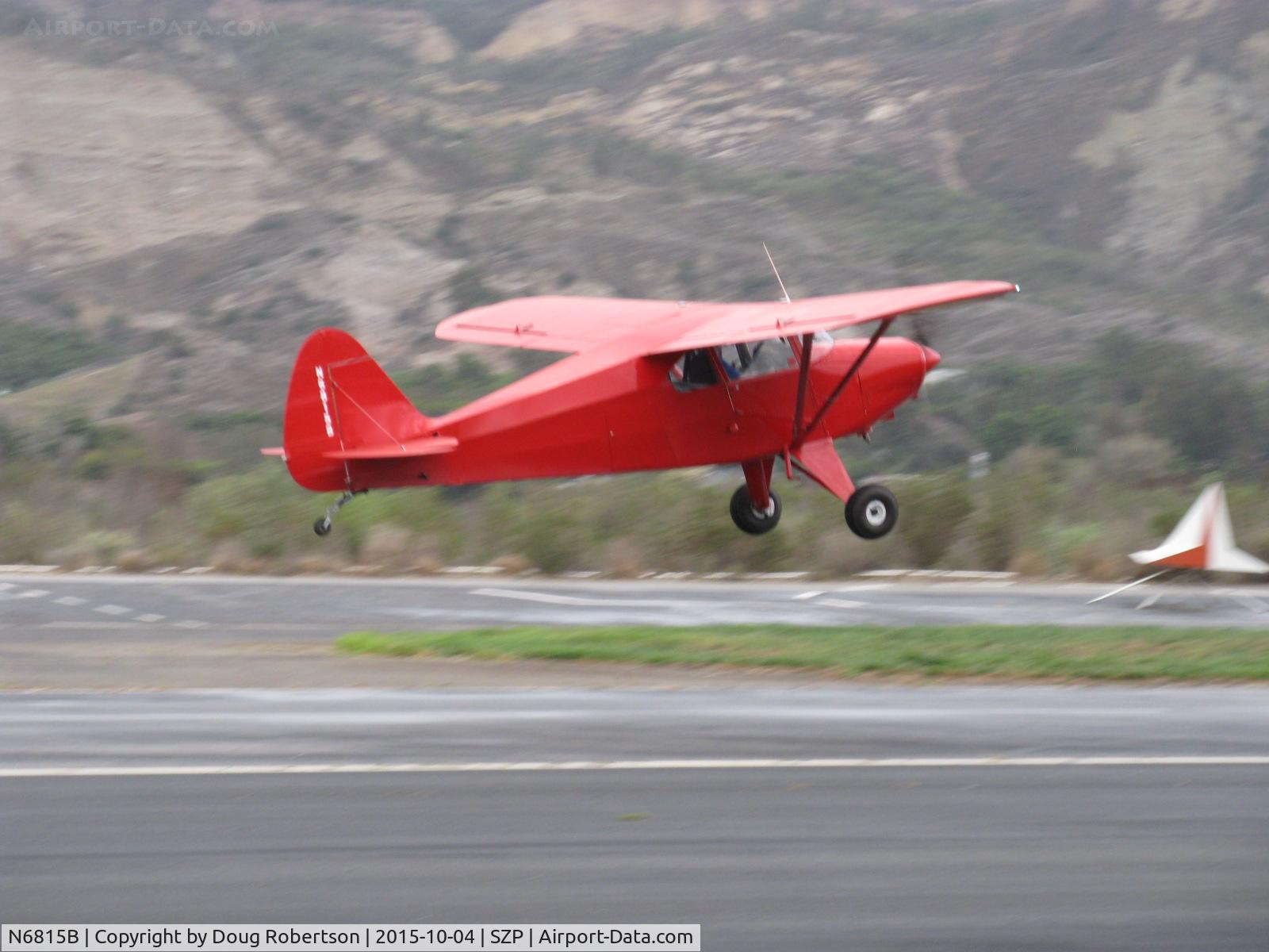 N6815B, 1956 Piper PA-22-150 C/N 22-4111, 1956 Piper PA-22-150 TRI-PACER conversion to taildragger by STC, Lycoming O-320 150 Hp, takeoff climb Rwy 22