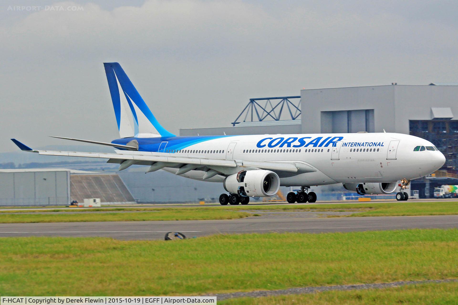 F-HCAT, 1999 Airbus A330-243 C/N 285, A330-243, Paris Orly based, call sign Corsair 20, previously F_WWKB, landing on runway 12, out of Paris Orly.