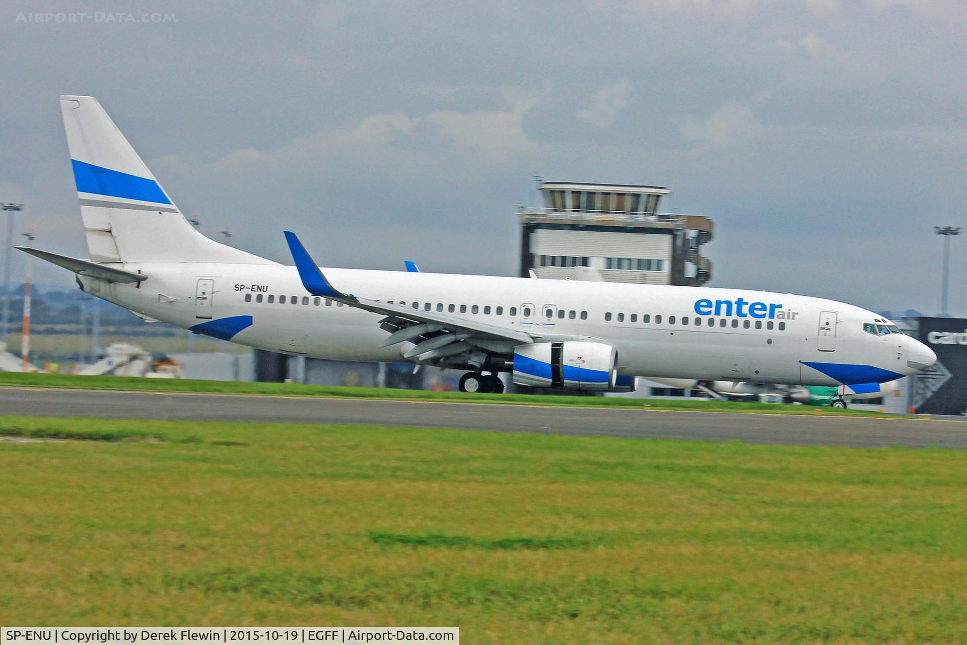 SP-ENU, 2001 Boeing 737-83N C/N 30675, 737-83N, Warsaw based, call sign Enterair 532P, previously N1786B, N304TZ, N742MA, D4-CBY, seen alnding on runway 12 out of Dublin.