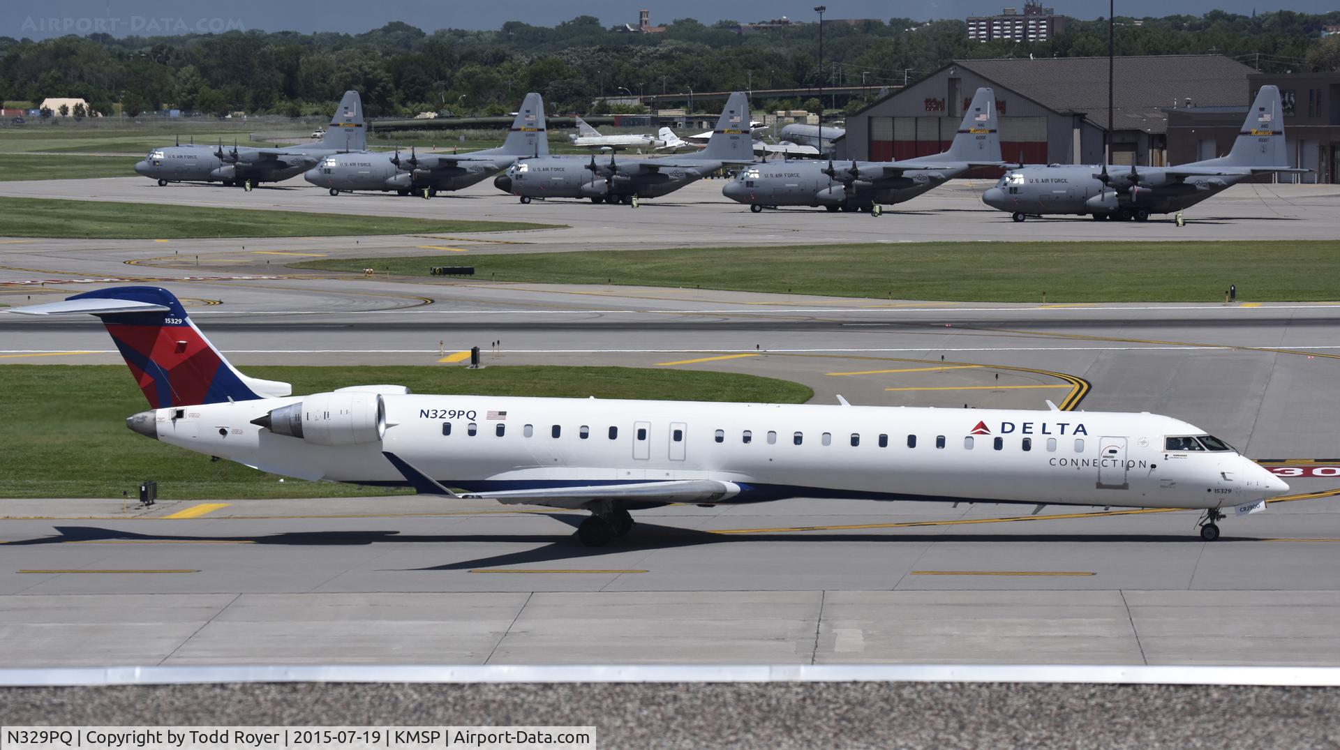 N329PQ, 2014 Bombardier CRJ-900 (CL-600-2D24) C/N 15329, Taxiing at MSP