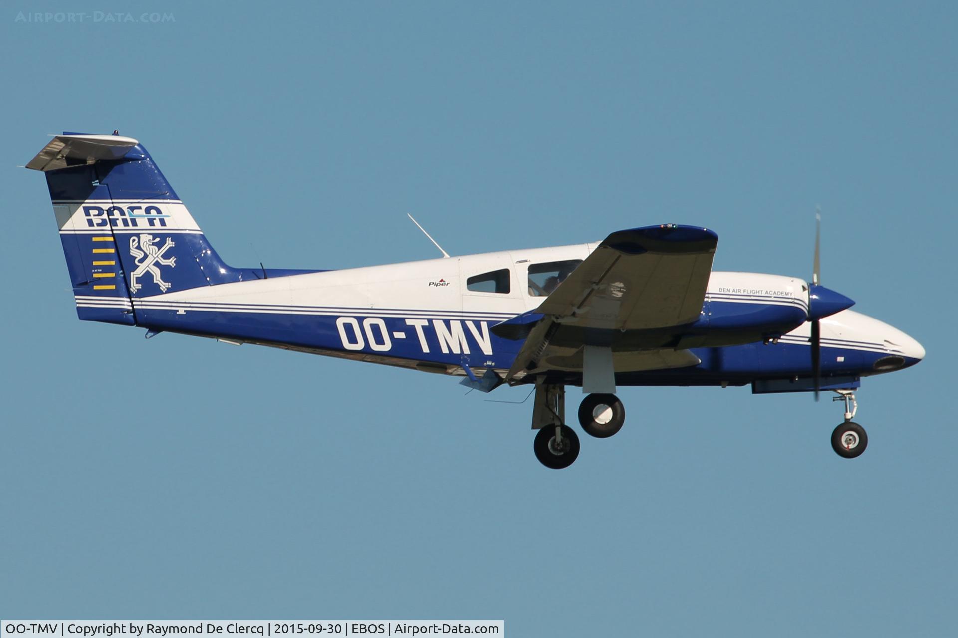 OO-TMV, 2010 Piper PA-44-180 Seminole C/N 4496279, OO-TMV of BAFA (Ben Air Flight Academy) landing at Ostend.