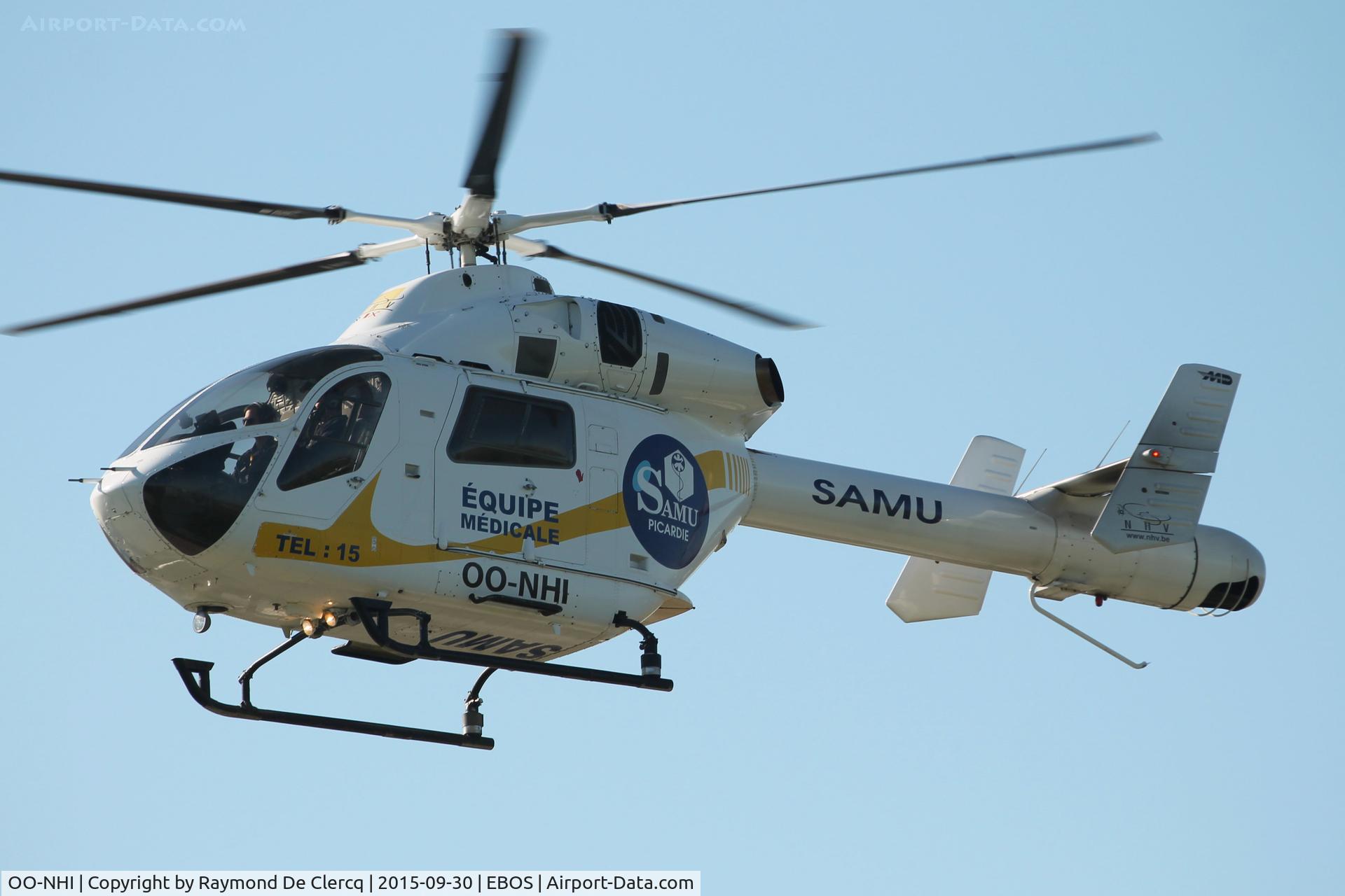 OO-NHI, 2009 MD Helicopters MD-902 C/N 900-00137, OO-NHI of NHV (Noordzee Helicopters Vlaanderen) in service with SAMU 80 (Service d'aide médicale urgente) of CHU Amiens-Picardie, landing at Ostend for maintenance.