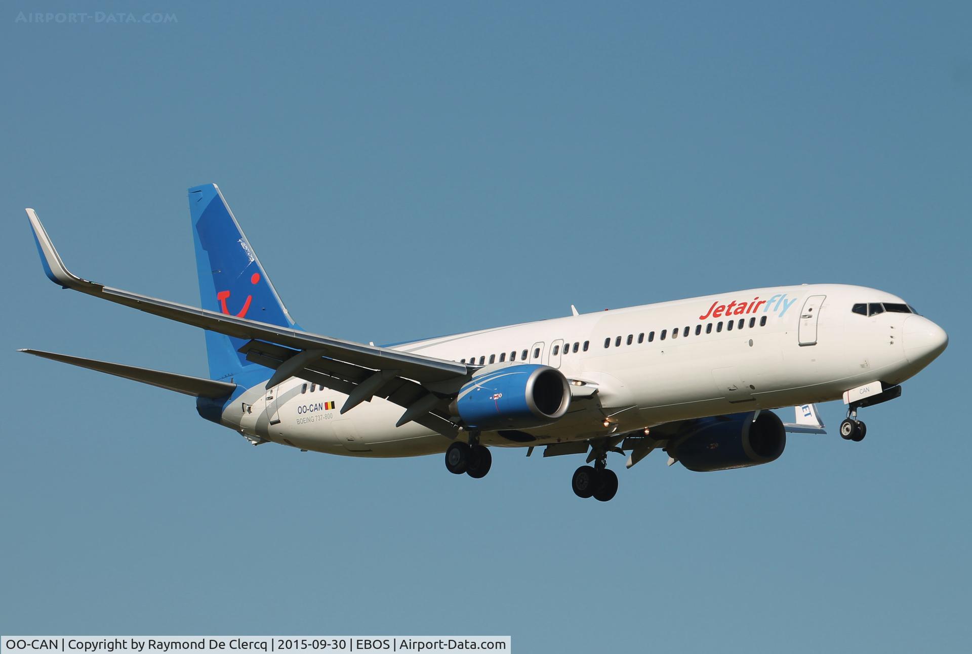 OO-CAN, 2001 Boeing 737-8AS C/N 29933, Landing at Ostend.