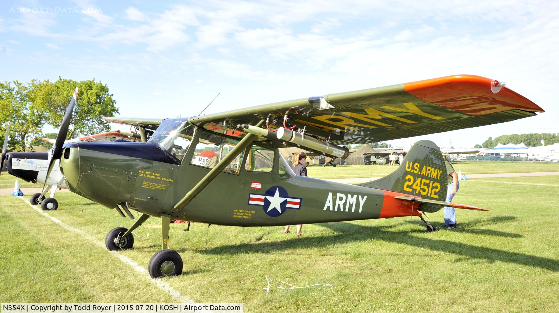 N354X, 1957 Cessna L-19E Bird Dog C/N 24512, Airventure 2015