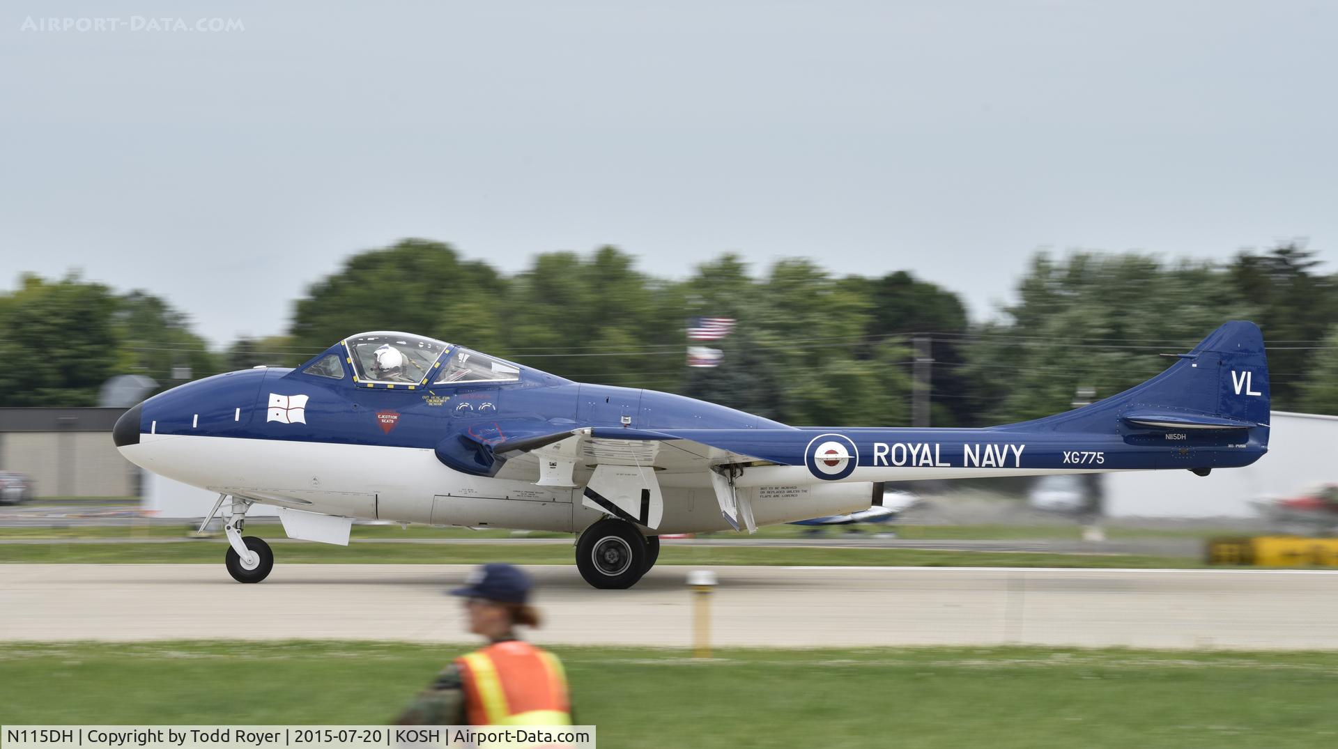 N115DH, 1956 De Havilland (F+W Emmen) Vampire T.55 (DH-115) C/N 866, Airventure 2015