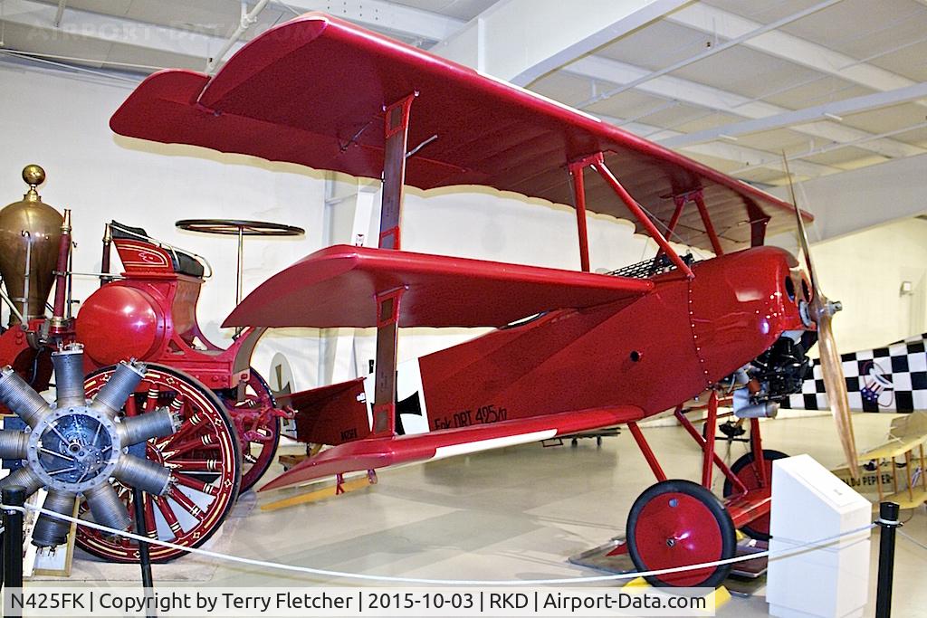 N425FK, 1974 Fokker Dr.1 Triplane Replica C/N 2001, At Owls Head Transportation Museum