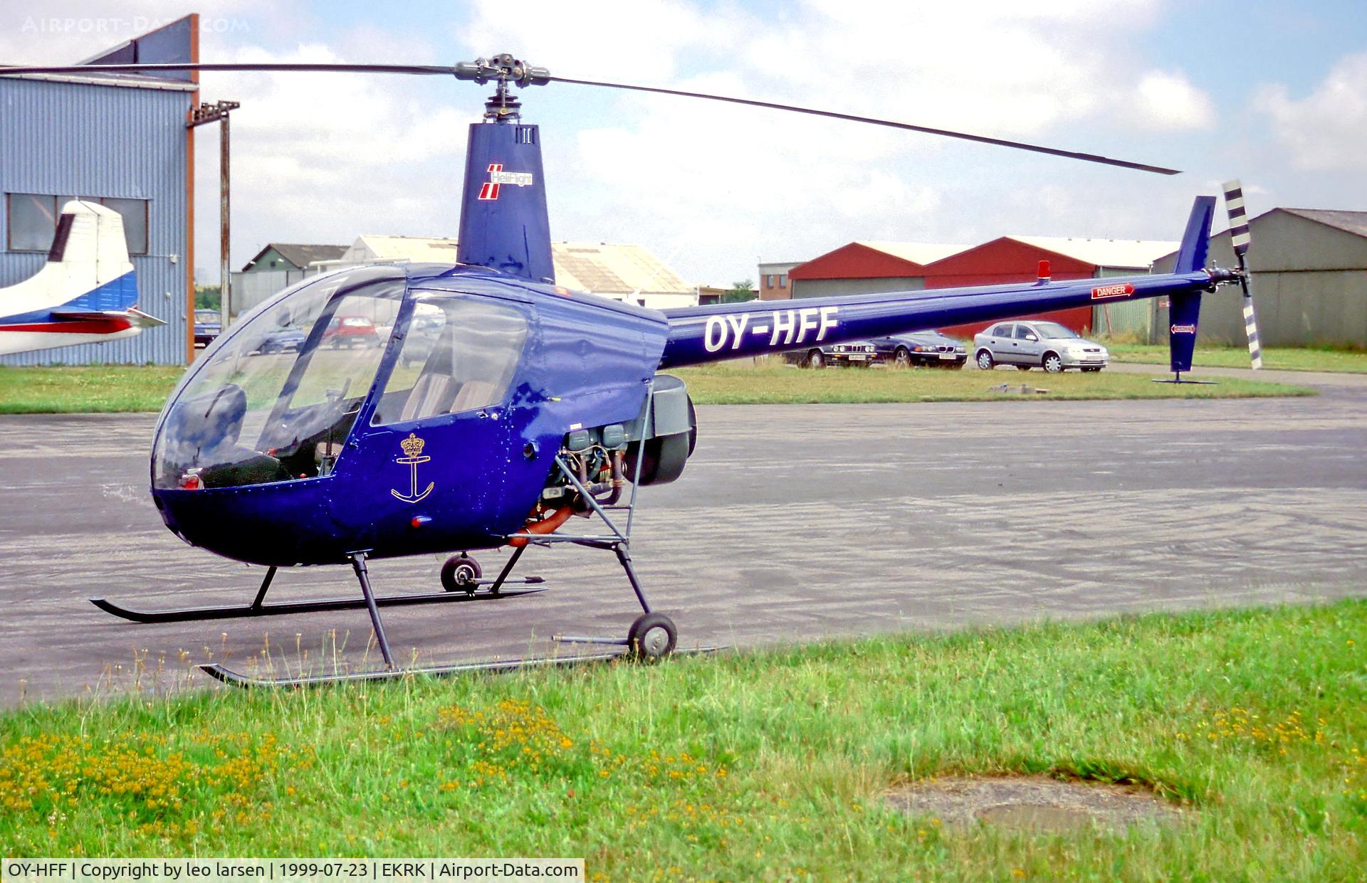 OY-HFF, 1990 Robinson R22 Mariner C/N 1629M, Roskilde Denmark 23.7.99