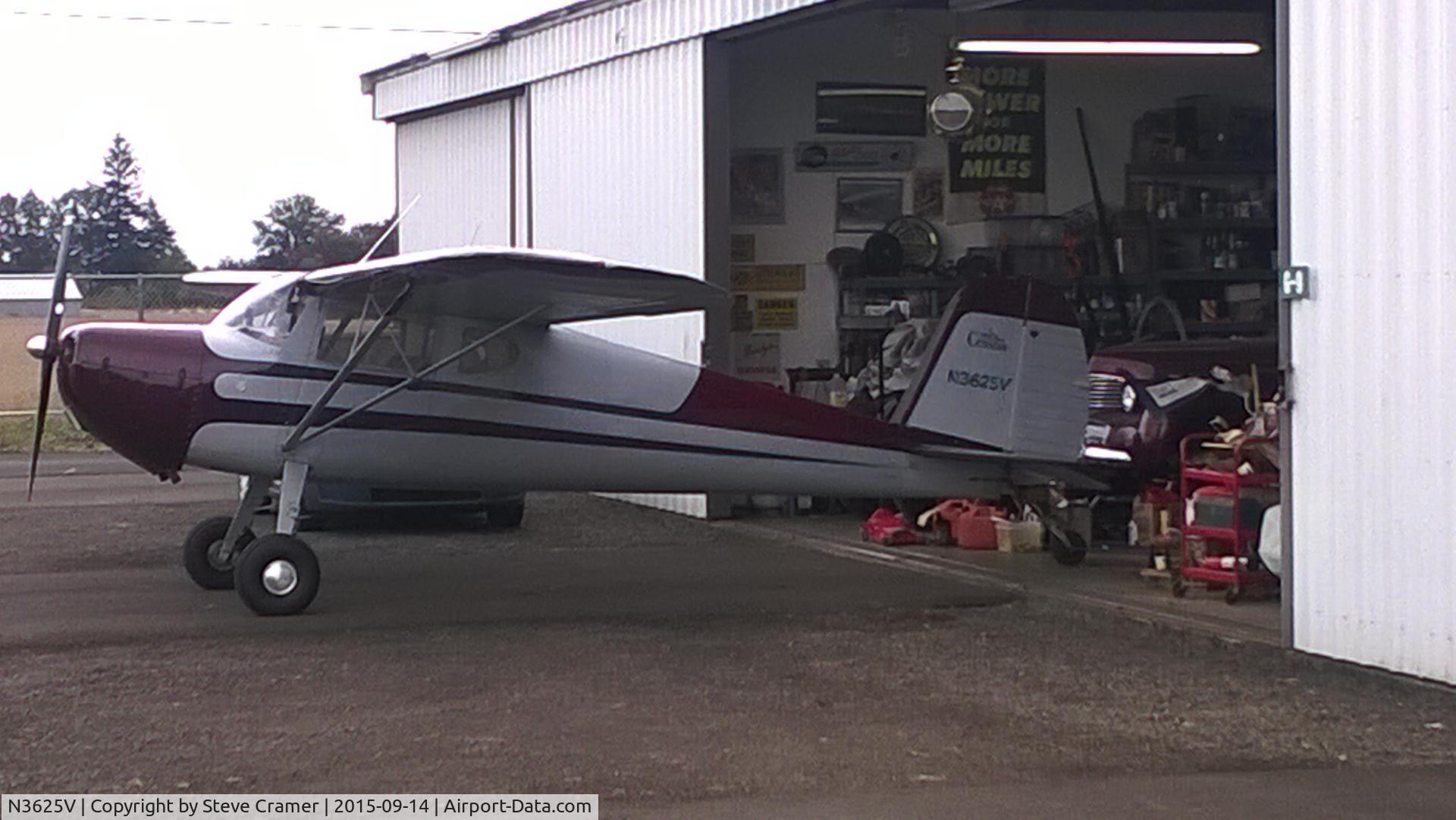 N3625V, 1948 Cessna 140 C/N 14896, Hangared at the Aurora State Airport, Aurora, Oregon