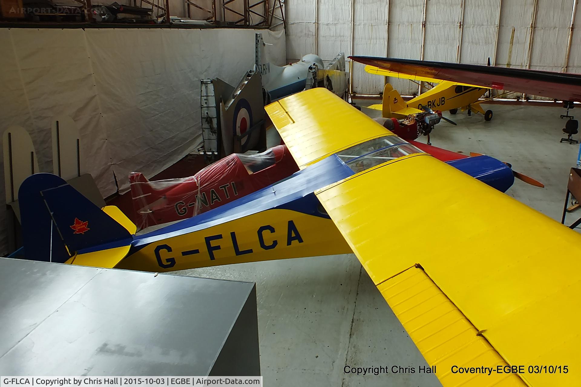 G-FLCA, 1946 Fleet 80 Canuck C/N 068, in the Airbase hangar