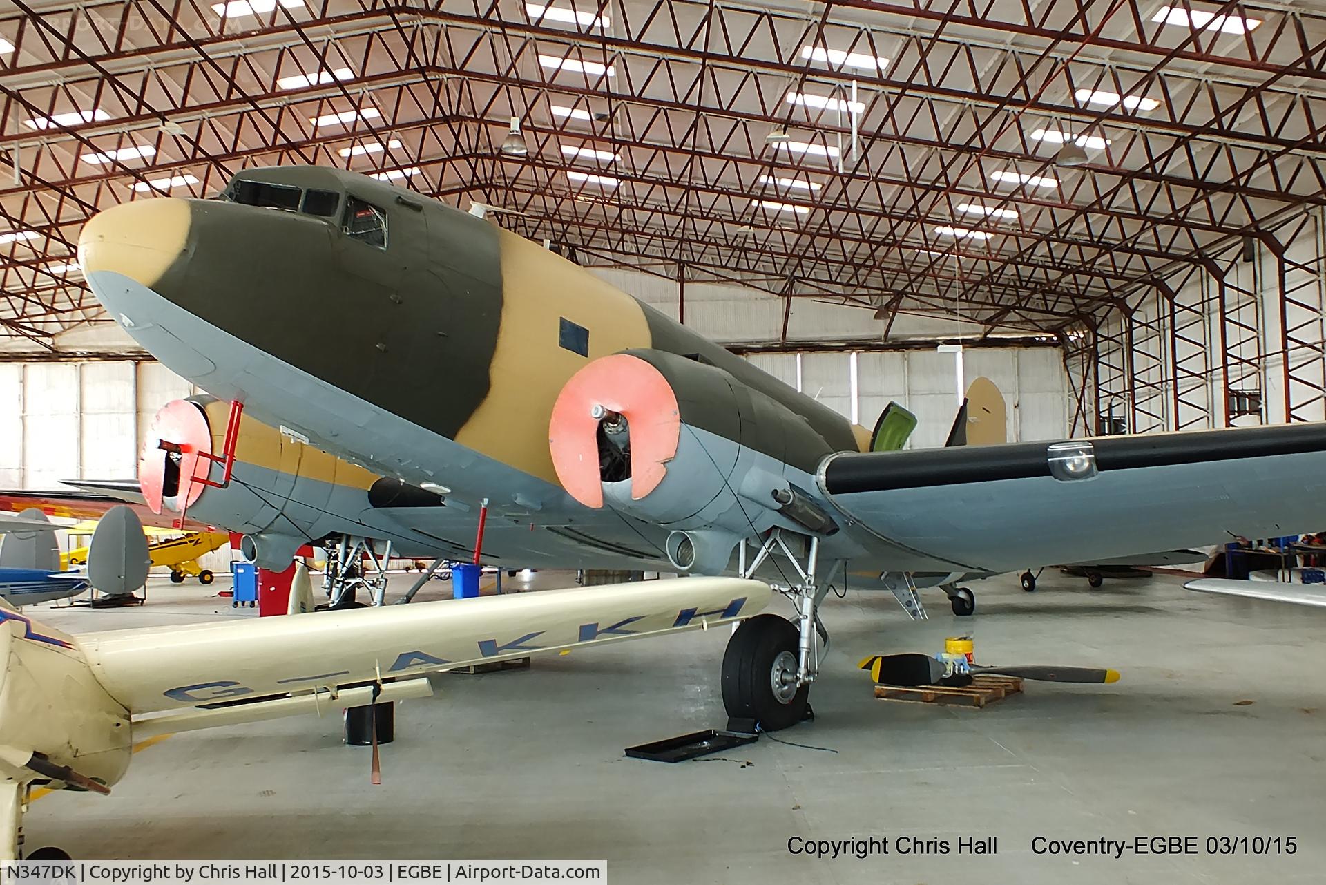 N347DK, 1944 Douglas DC-3A-467 (C-47B) C/N 16072/32820, in the Airbase hangar