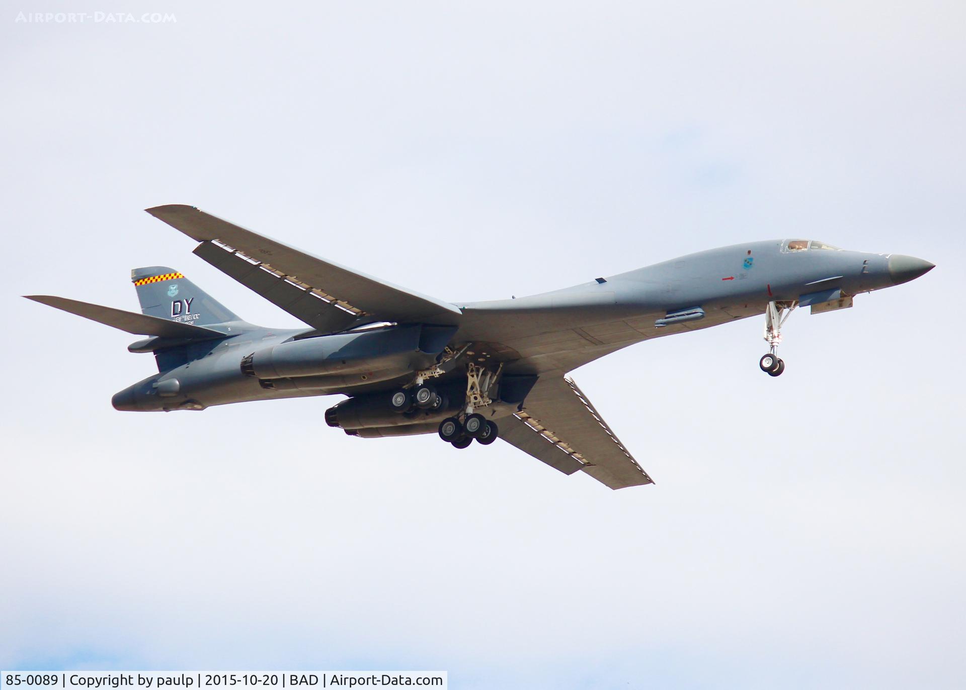 85-0089, Rockwell B-1B Lancer C/N 49, Flying around Barksdale Air Force Base.