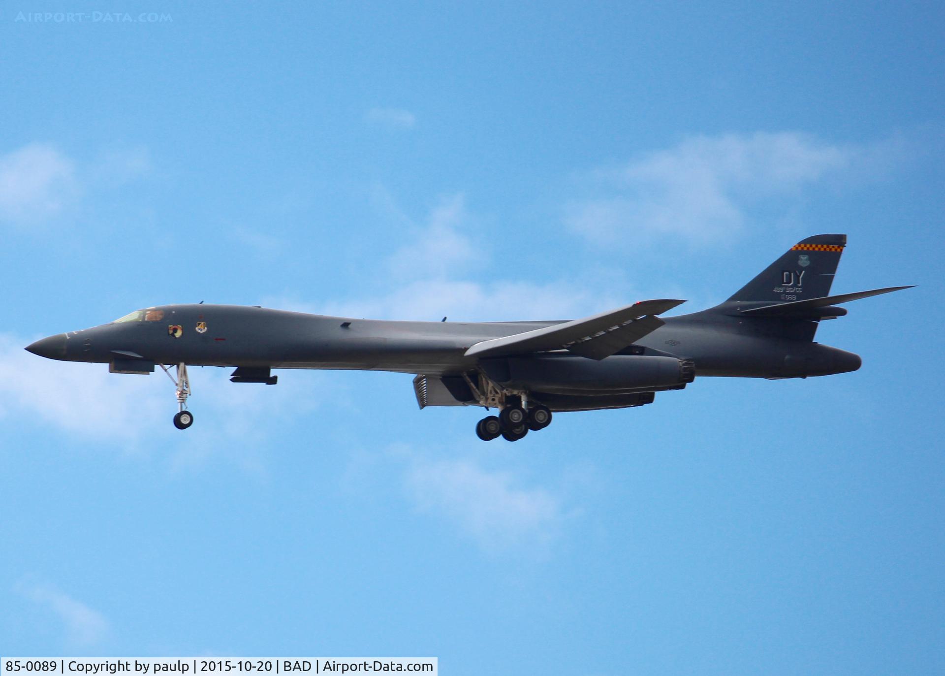 85-0089, Rockwell B-1B Lancer C/N 49, Flying around Barksdale Air Force Base.
