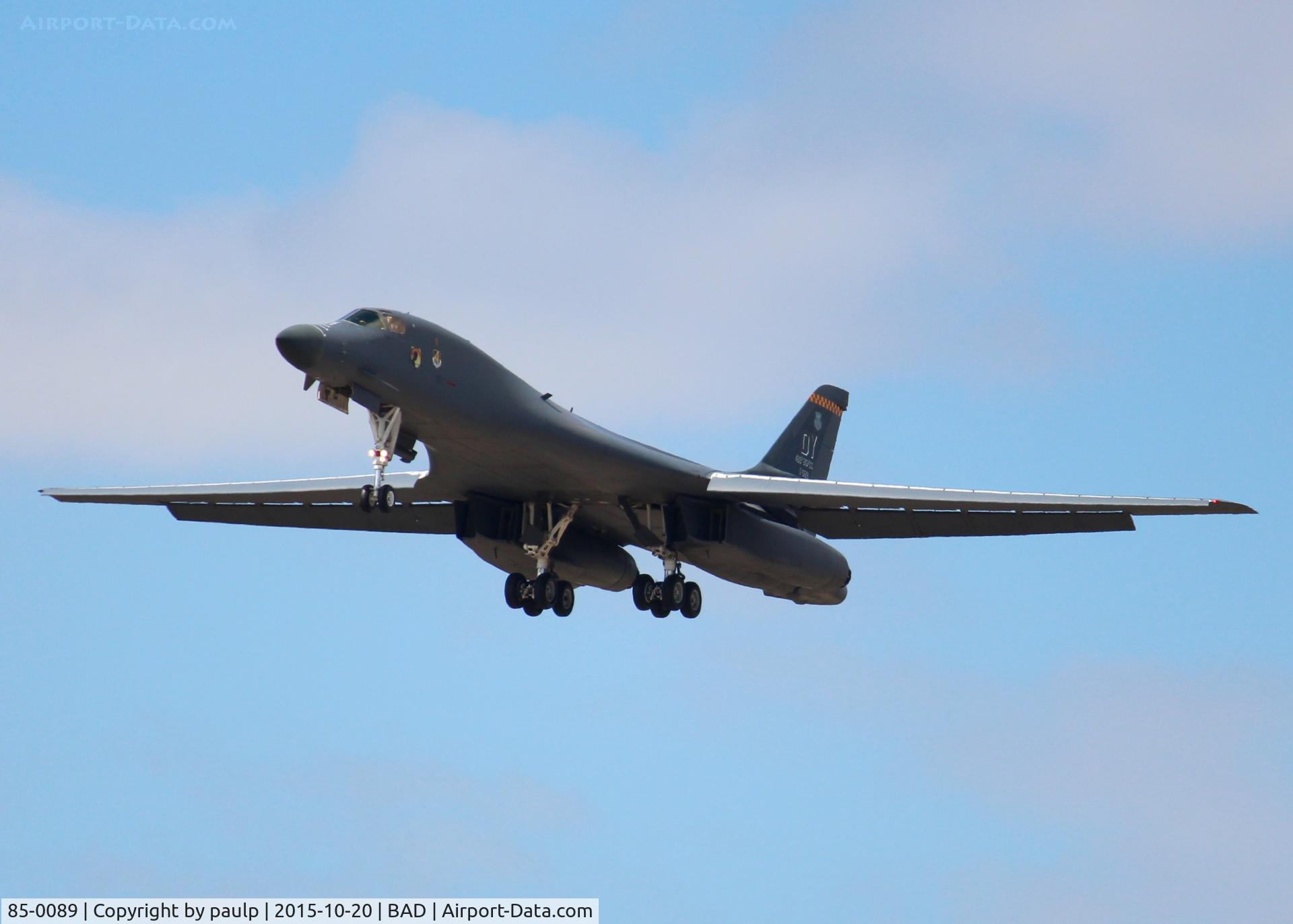 85-0089, Rockwell B-1B Lancer C/N 49, Flying around Barksdale Air Force Base.