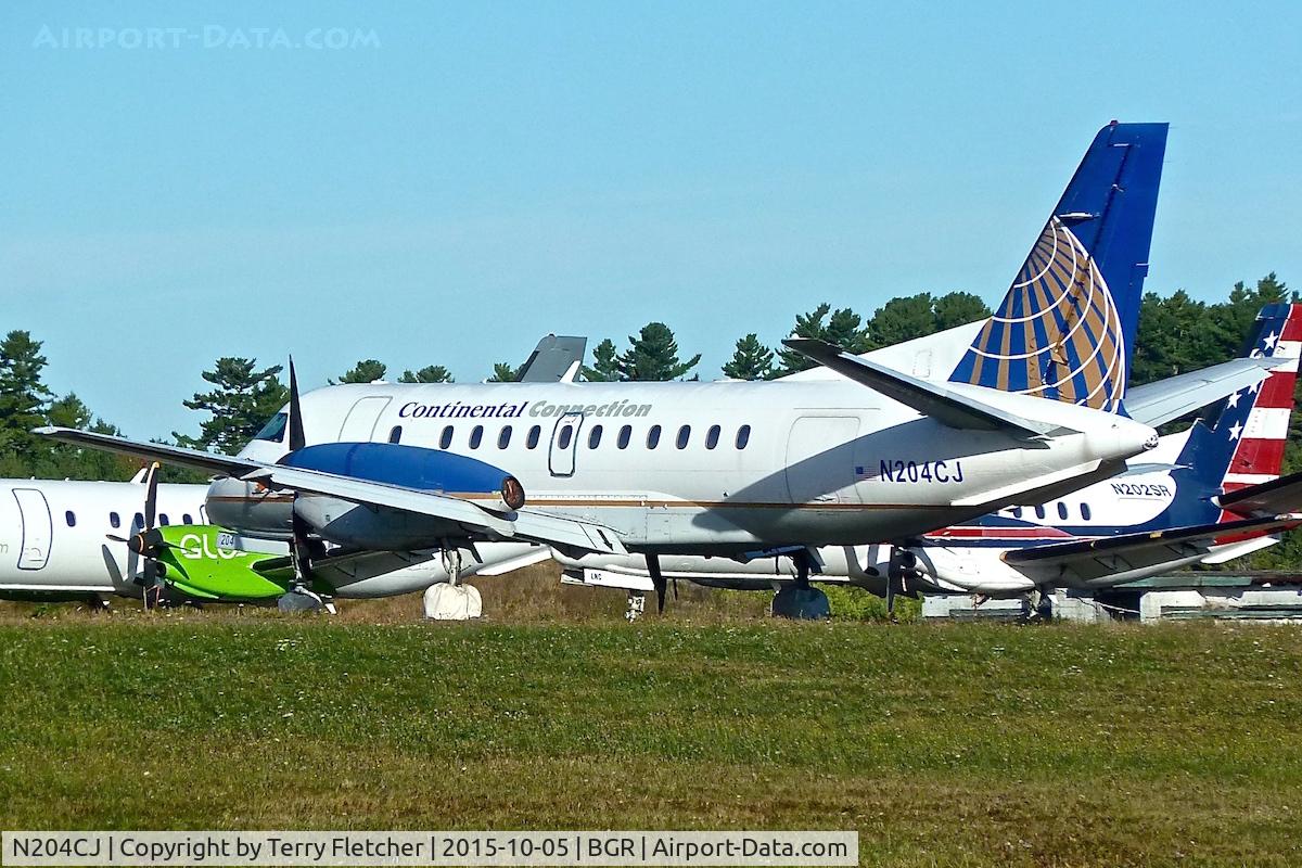 N204CJ, Saab 340B C/N 340B-204, Stored in the SW corner of Bangor International Airport in Maine