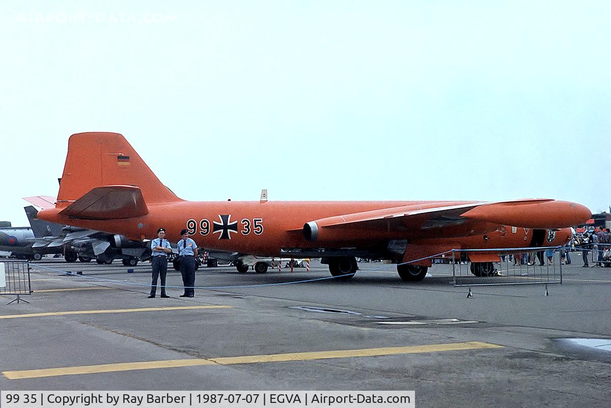 99 35, 1954 English Electric Canberra B.2 C/N R3/EA3/6652, English Electric Canberra B.2 [R3/EA3/6652] (German Air Force) RAF Fairford~G 17/07/1987. From a slide.