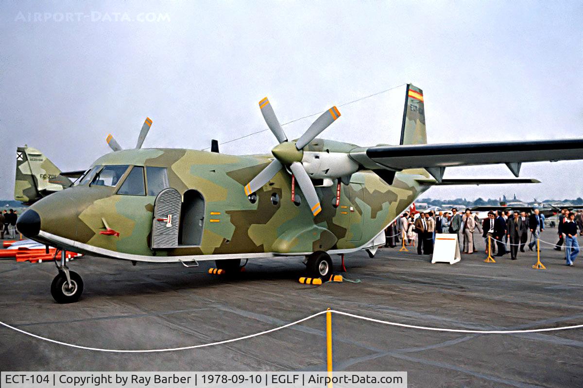 ECT-104, CASA C-212-200 Aviocar C/N 139, CASA 212-100CC [139] (CASA) Farnborough~G 10/09/1978. From a slide.