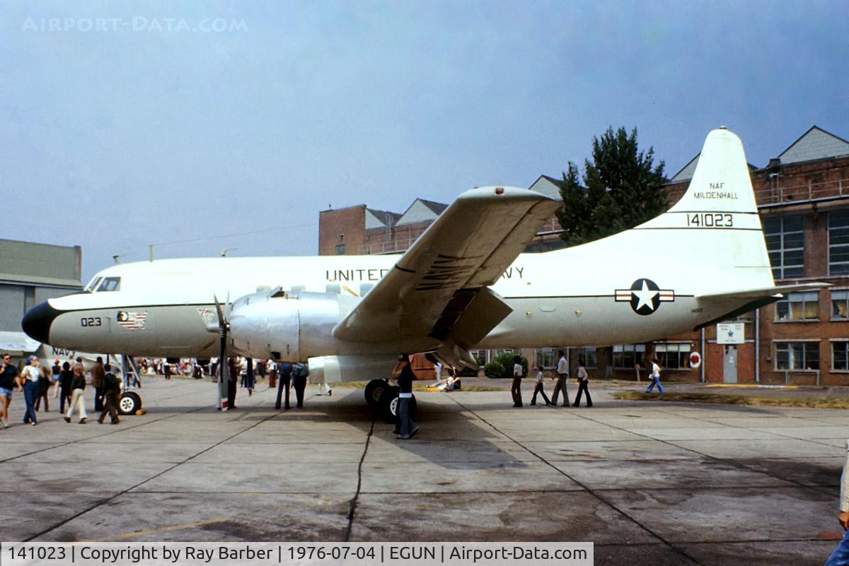 141023, 1956 Convair C-131F (R4Y-1) Samaritan C/N 306, Convair 340 C-131F [306] (United States Navy) RAF Mildenhall~G 04/07/1976. From a slide.