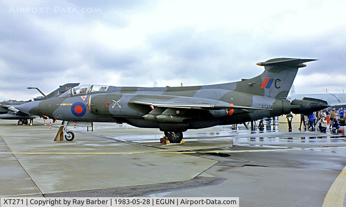 XT271, 1965 Hawker Siddeley Buccaneer S.2A C/N B3-14-64, Blackburn S.2A Buccaneer [B3-14-64] (Royal Air Force) RAF Mildenhall~G 28/05/1983. From a slide.