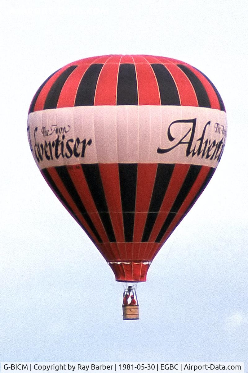 G-BICM, 1980 Colt Balloons 56A C/N 095, Colt 56A HAFB [095] Cheltenham Racecourse~G 30/05/1981