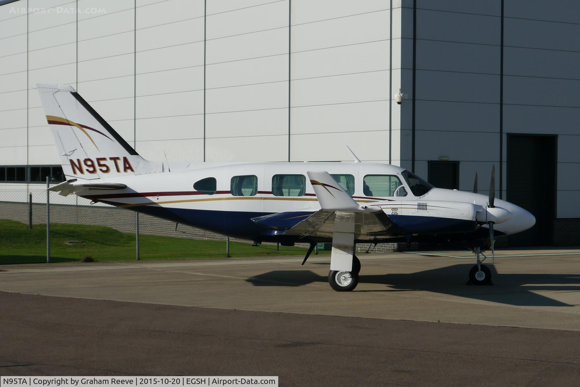 N95TA, 1973 Piper PA-31-310 Navajo C/N 31-7300971, Parked at Norwich.