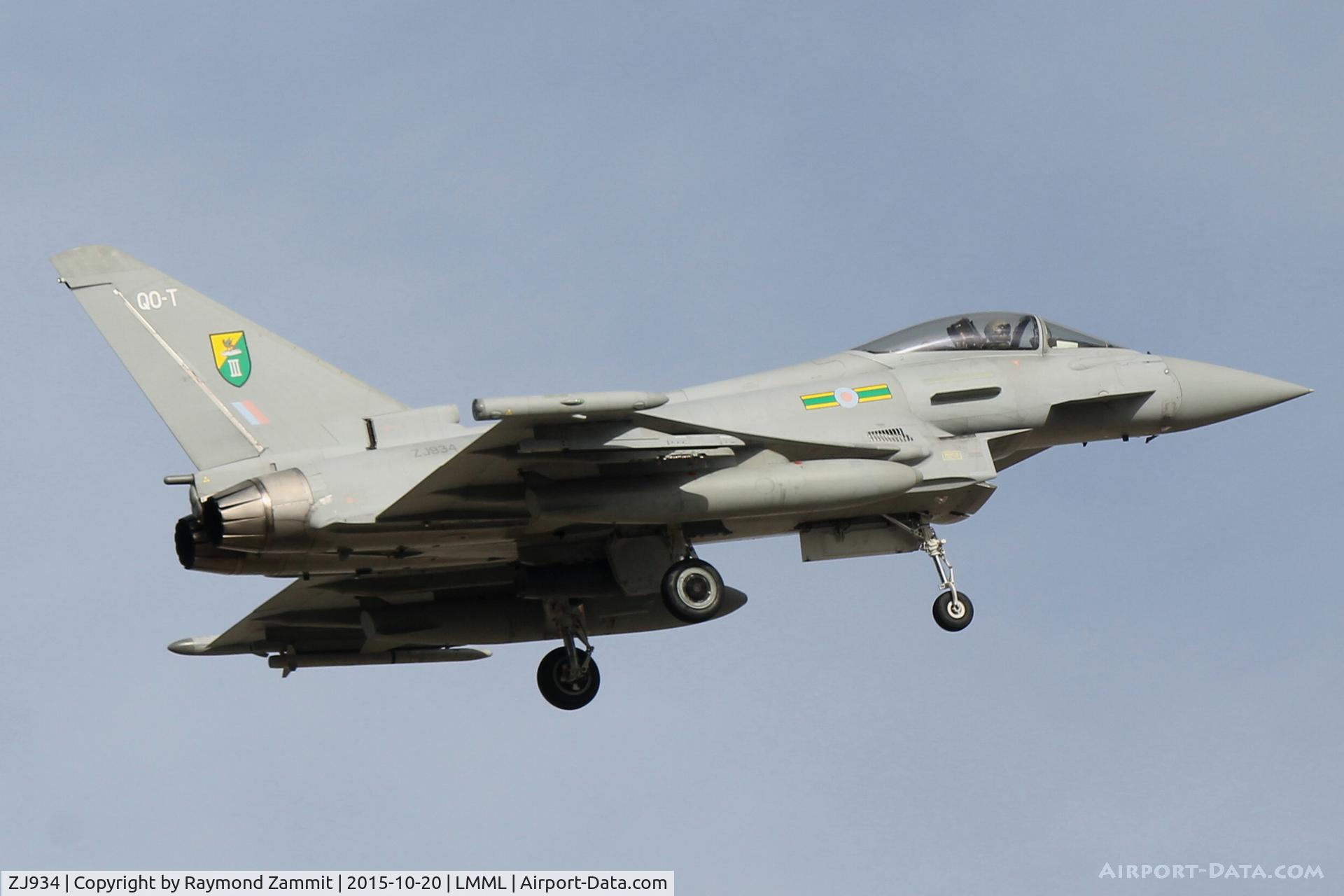 ZJ934, 2006 Eurofighter EF-2000 Typhoon FGR4 C/N 0111/BS025, Eurofighter EF-2000 Typhoon FGR4 ZJ934/QO-T 3Sqd RAF