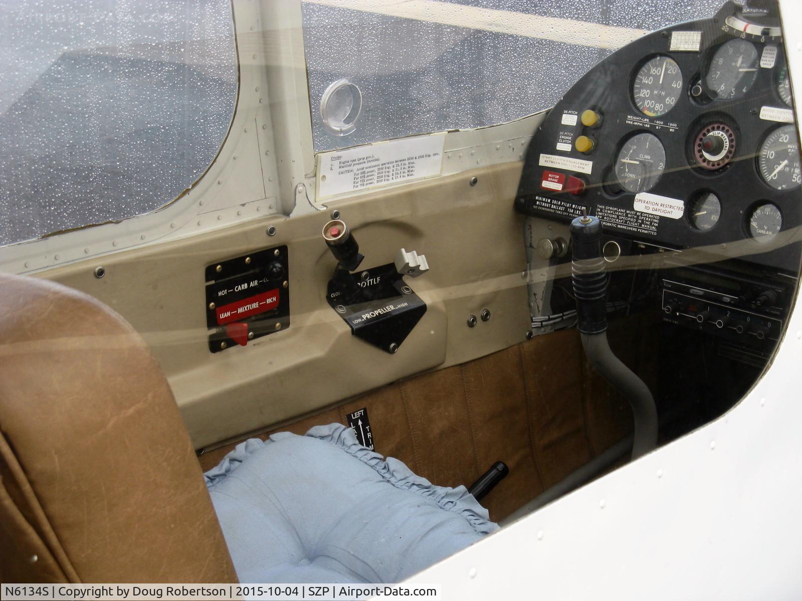 N6134S, 1965 Air & Space America Inc 18A C/N 18-41, 1965 Air & Space Mfg. Inc. 18A Jump-Start AUTOGYRO, Lycoming O-360-O&VO 180 Hp, derived from Umbaugh 18 Autogyro design by Raymond E. Umbaugh flown in 1959, forward seat panel & controls