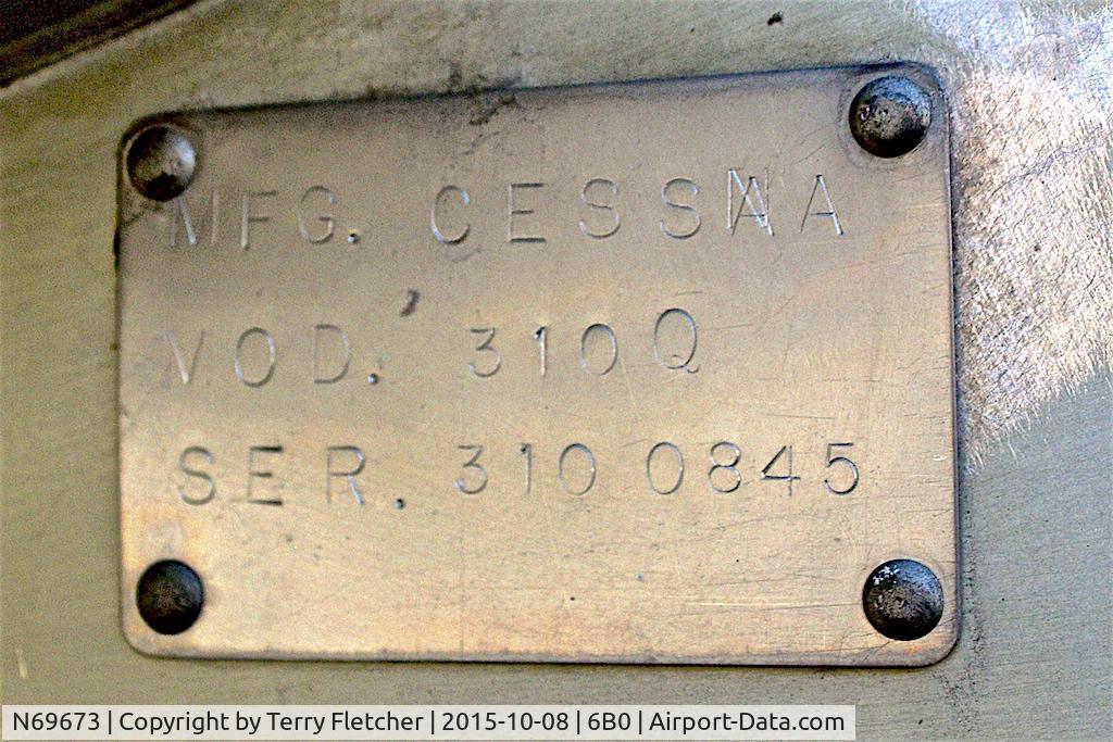 N69673, 1973 Cessna 310Q C/N 310Q0845, At Middlebury State Airport , Vermont