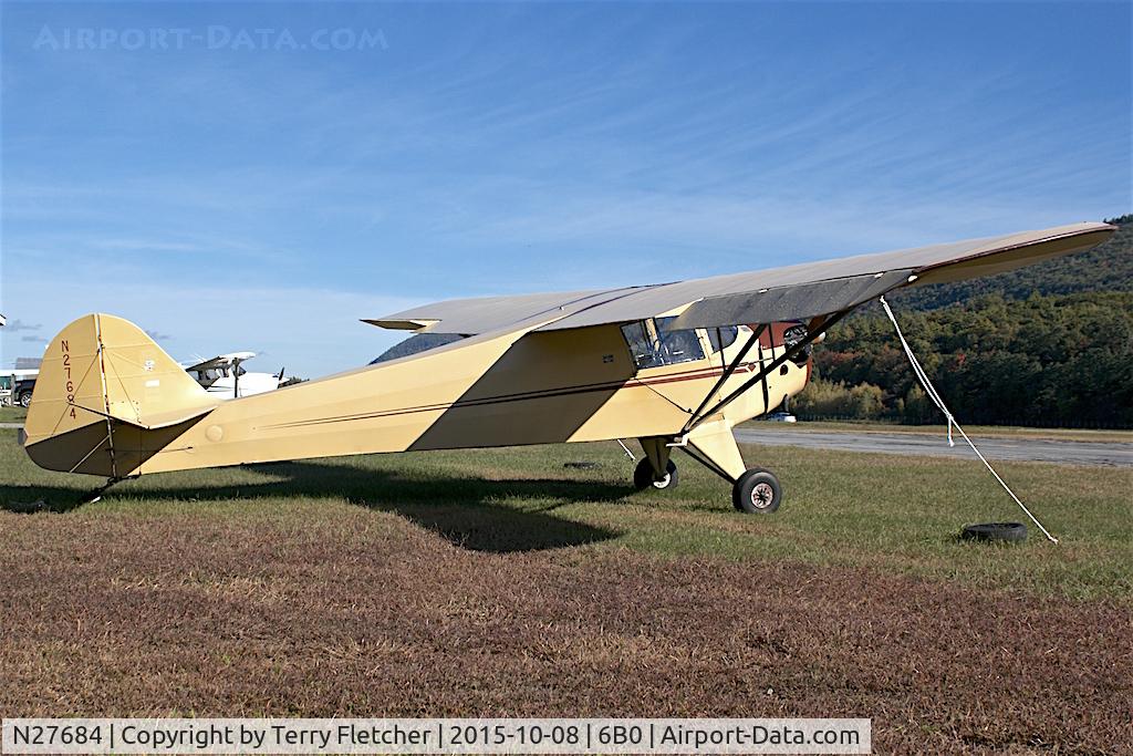 N27684, 1940 Taylorcraft BL-65 (L-2F) C/N 2326, At Middlebury State Airport , Vermont
