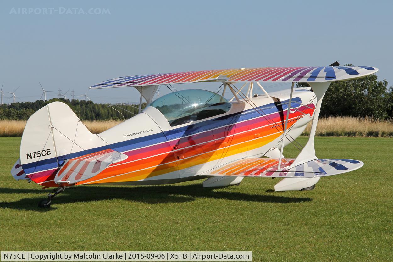 N75CE, 1991 Christen Eagle II C/N GA0032, Christen Eagle II an airfield resident, Fishburn Airfield, September 6th 2015.