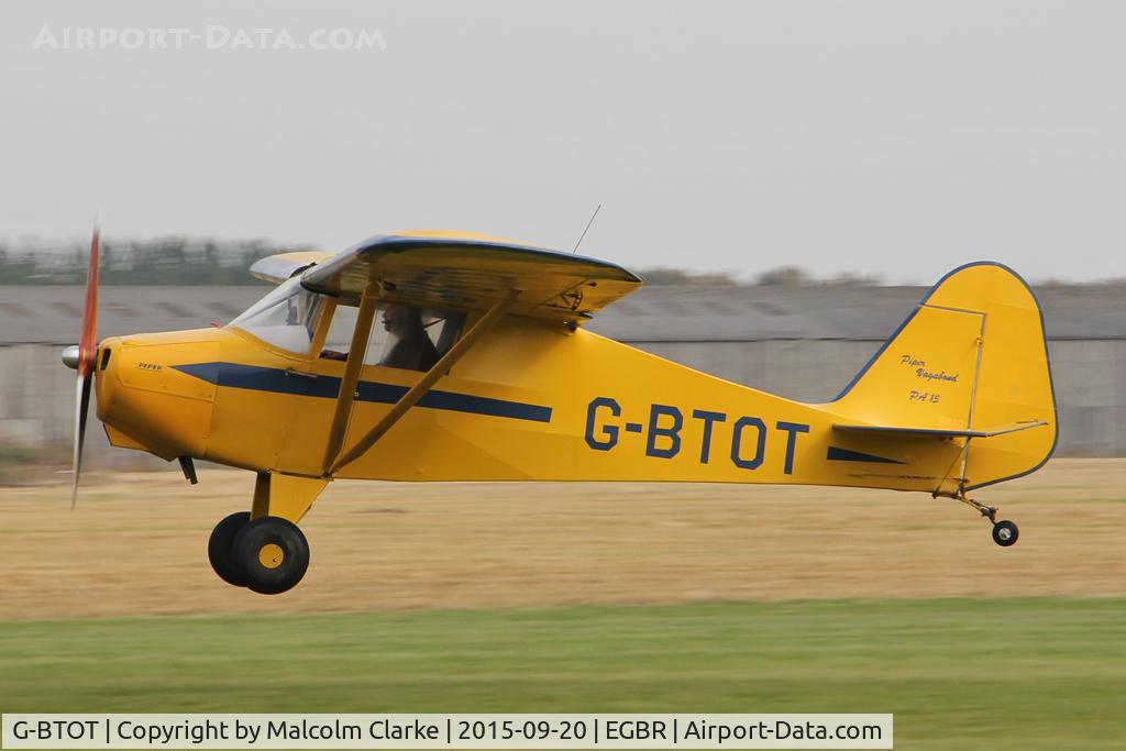 G-BTOT, 1955 Piper PA-15 Vagabond Vagabond C/N 15-60, Piper PA-15 Vagabond at The Real Aeroplane Company's Helicopter Fly-In, Breighton Airfield, September 20th 2015.