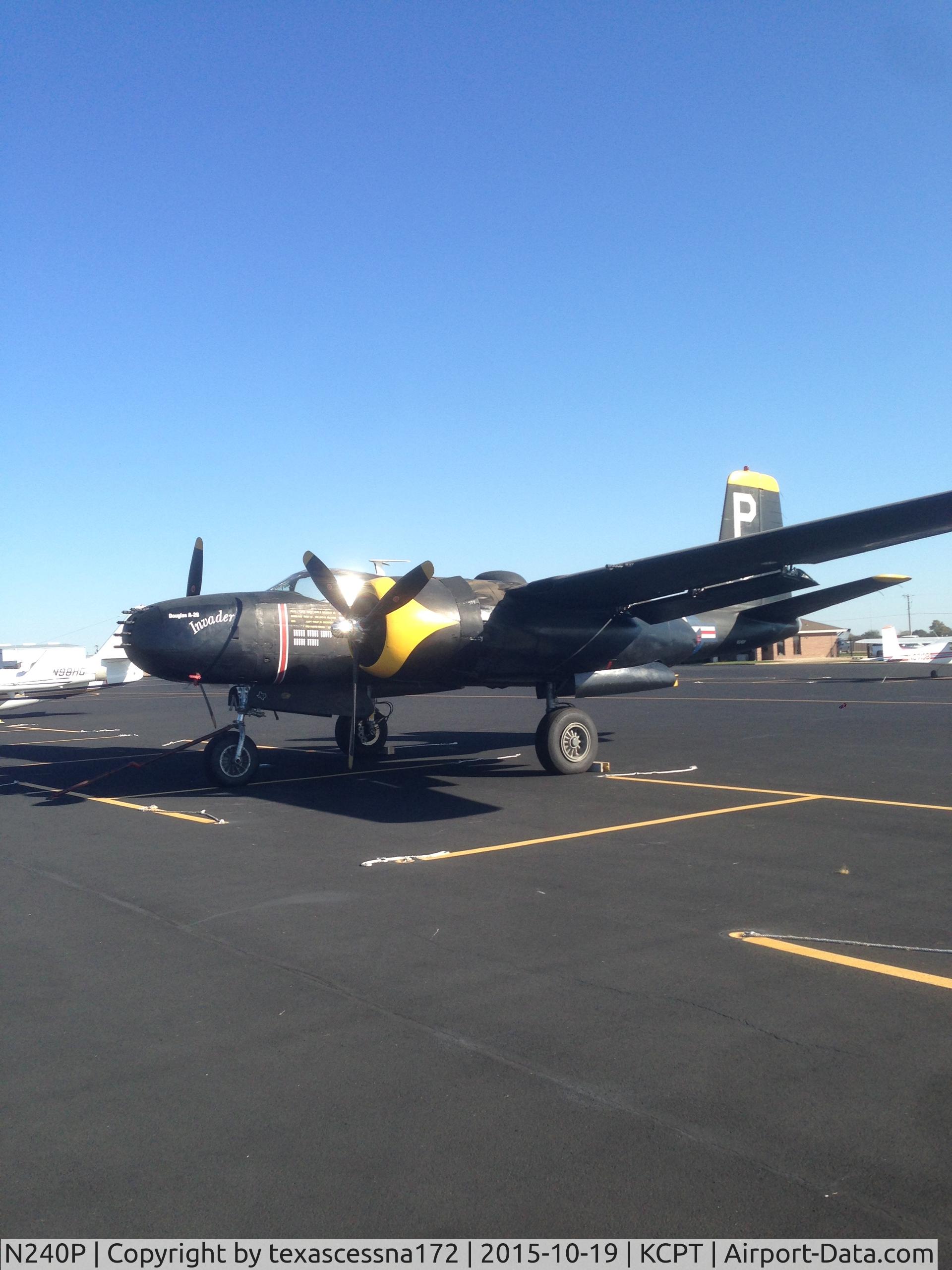 N240P, 1943 Douglas A-26B Invader C/N 7140, On the ramp at Cleburne Municipal Airport (KCPT) Monday, October 19, 2015.
