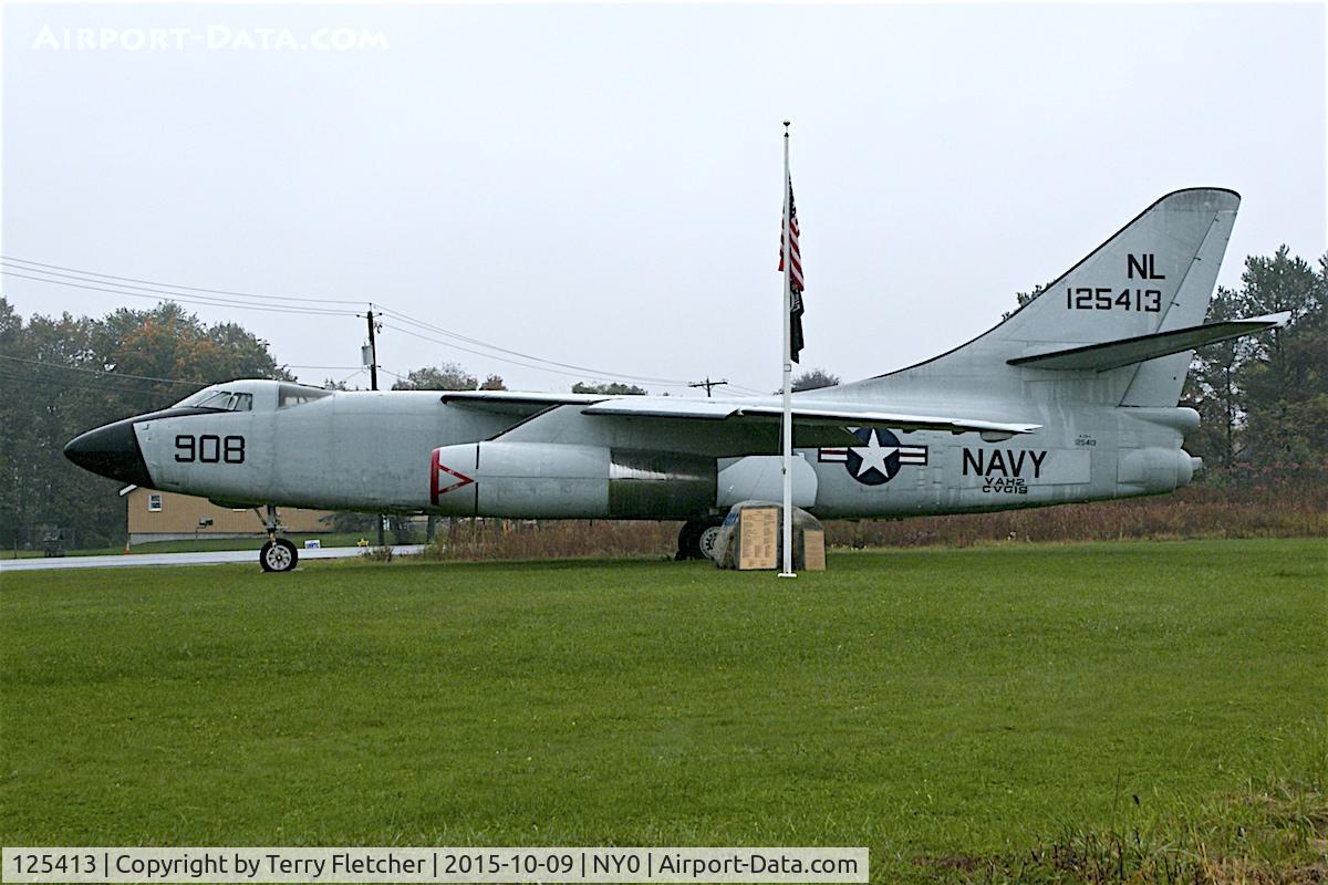 125413, Douglas XA3D-1 Skywarrior C/N 7589, Preserved at the entrance to At Fulton County Airport , Johnstown , New York State