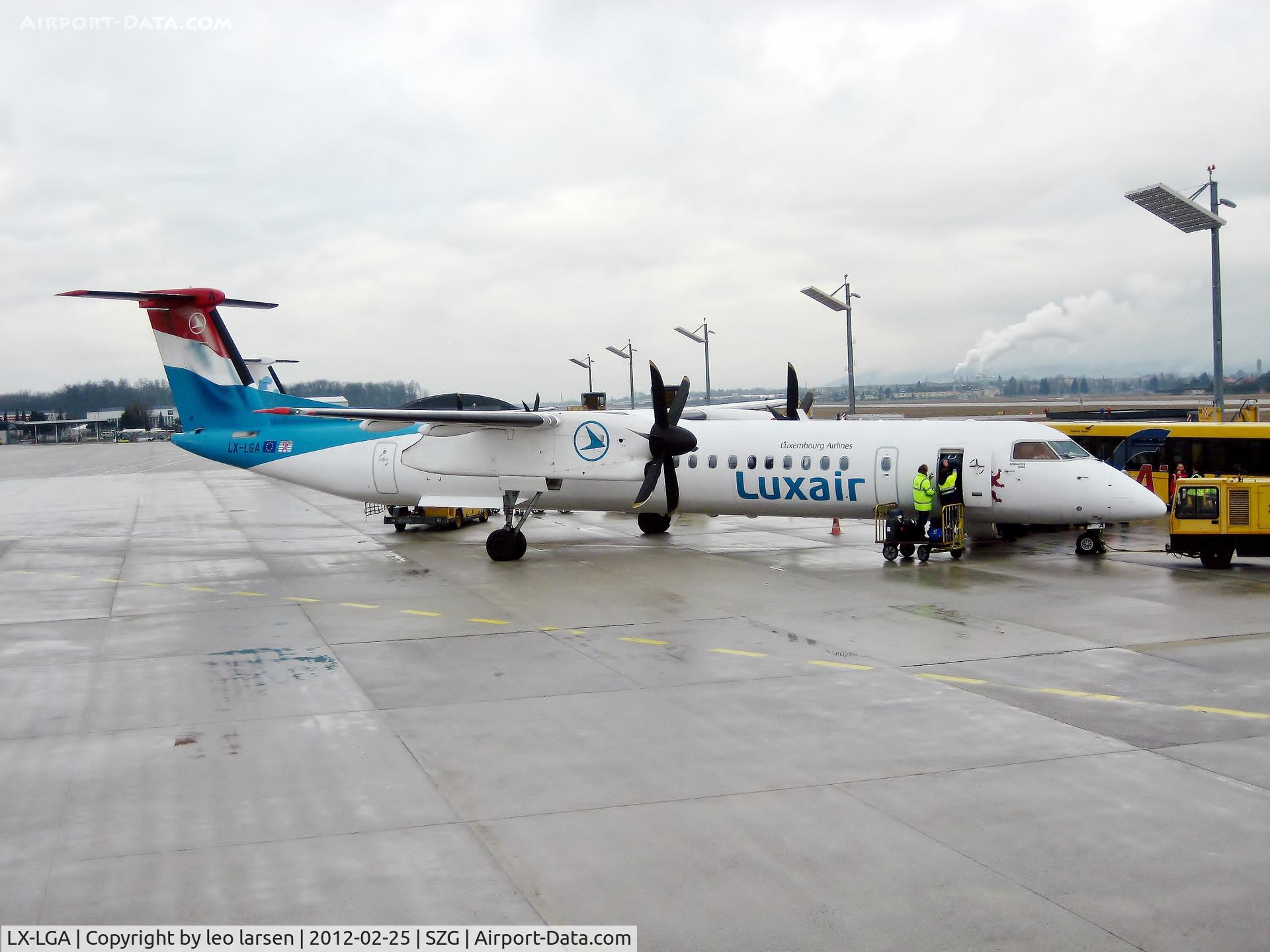 LX-LGA, 2007 De Havilland Canada DHC-8-402Q Dash 8 C/N 4159, Salzburg 25.2.12