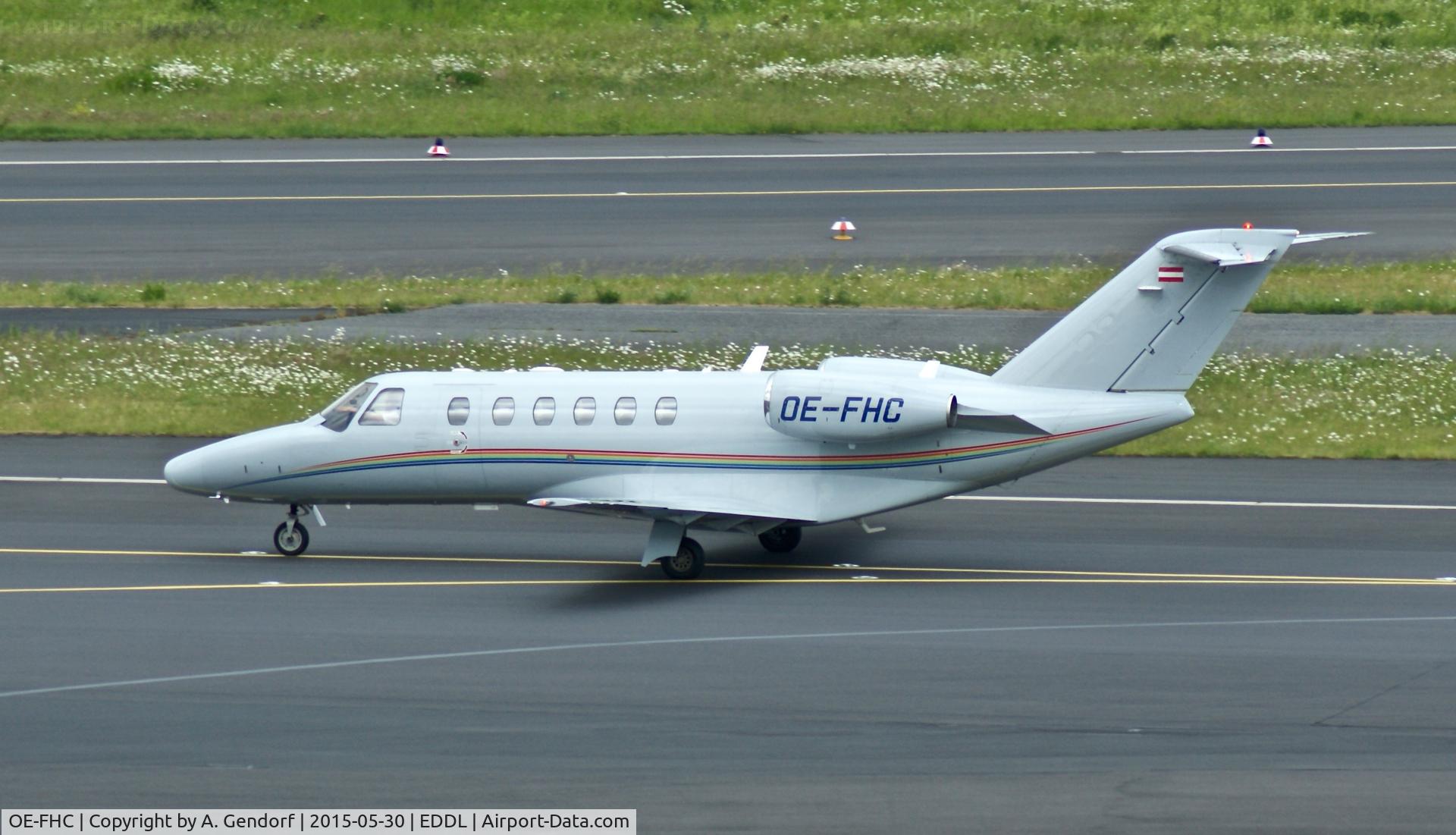 OE-FHC, 2008 Cessna 525A CitationJet CJ2+ C/N 525A-0415, Private, is here on taxiway 