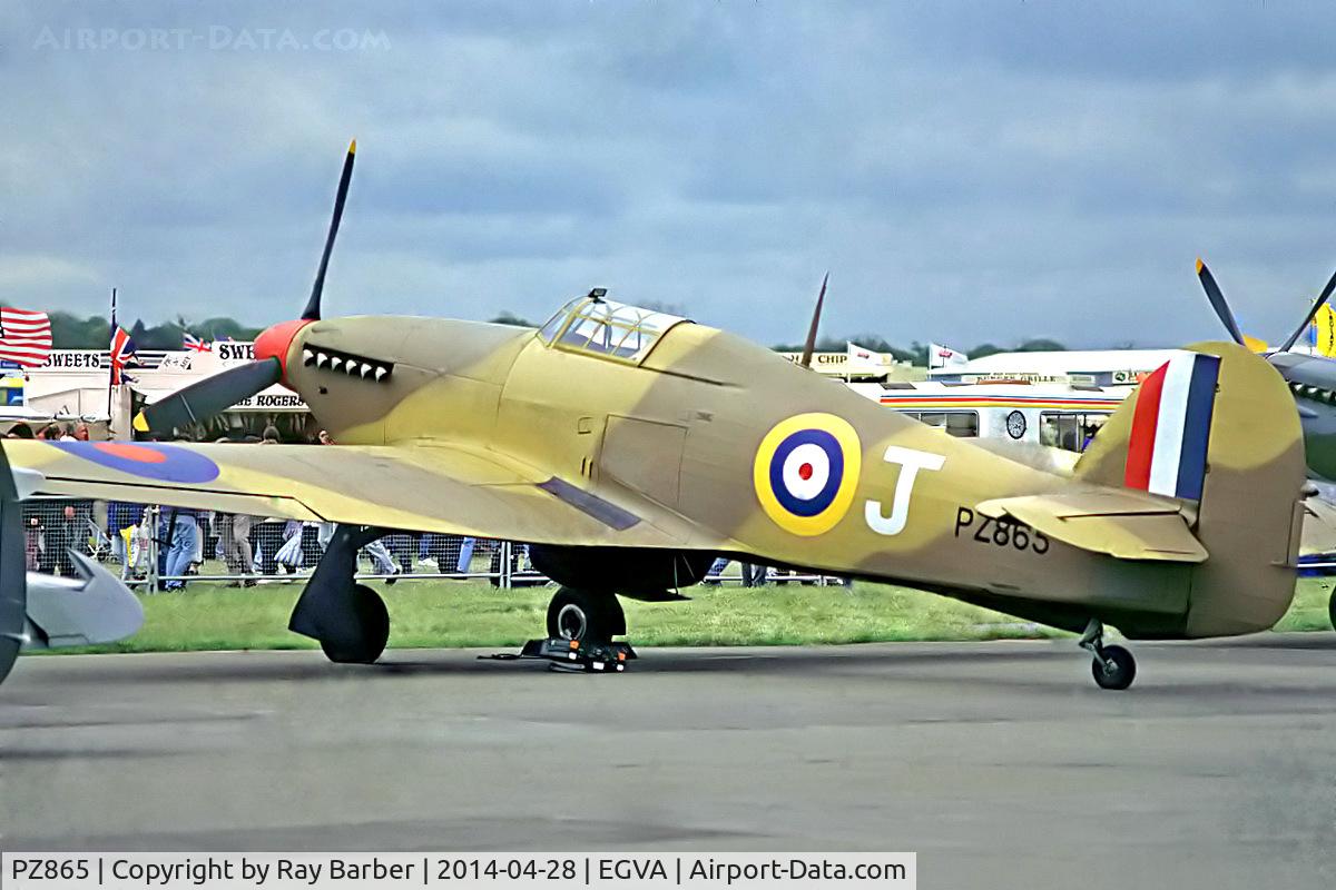 PZ865, 1944 Hawker Hurricane IIC C/N PZ865, Hawker Hurricane IIc [PZ865] (Royal Air Force) RAF Fairford~G (Date unknown). From a slide.