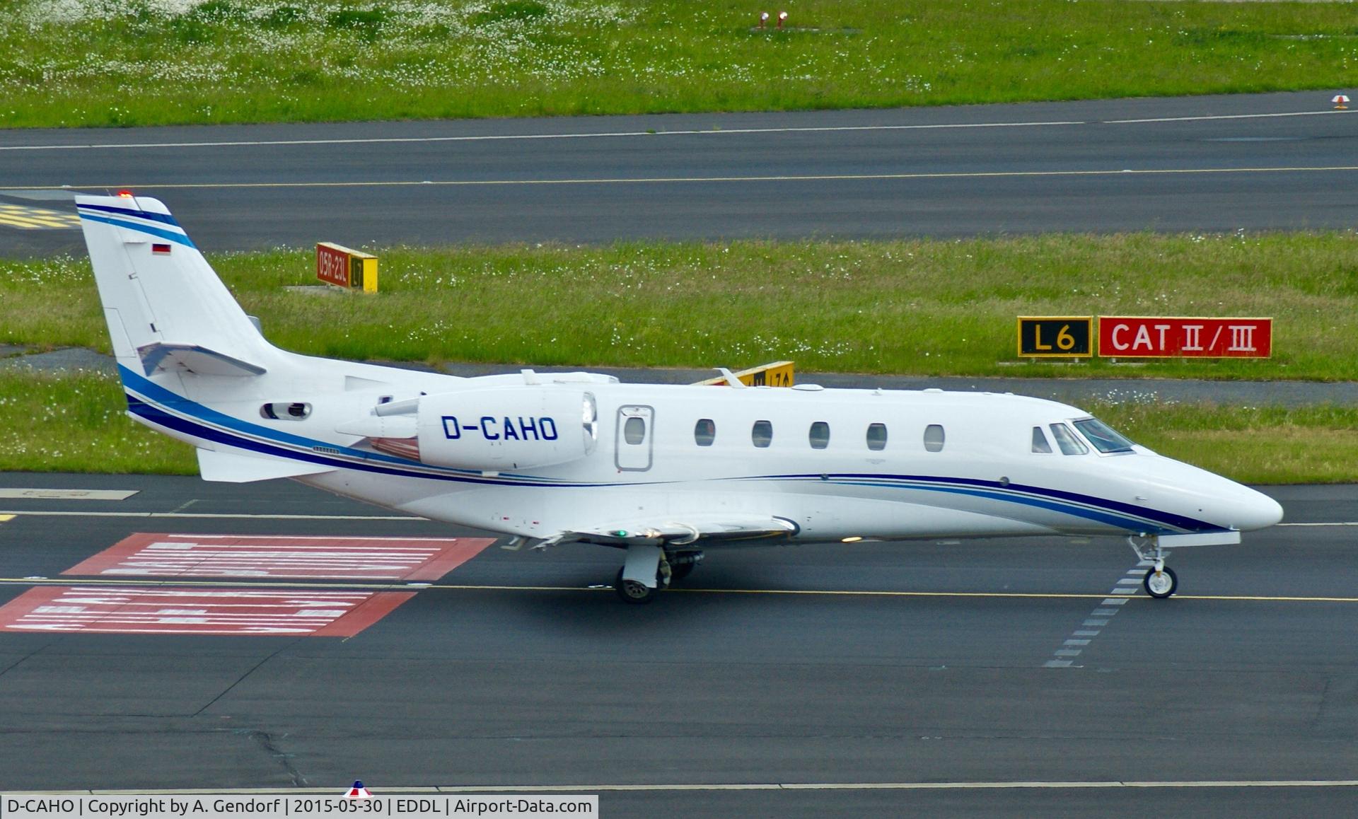 D-CAHO, 2014 Cessna 560 Citation Excel XLS+ C/N 560-6165, Air Hamburg (untitled), is here taxiing for departure at Düsseldorf Int'l(EDDL)
