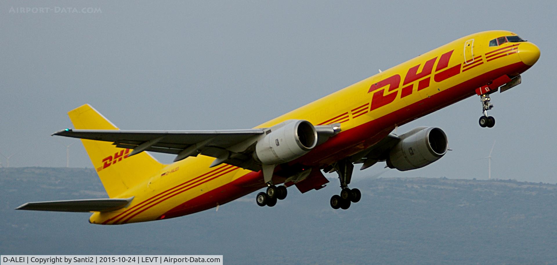 D-ALEI, 1986 Boeing 757-236/SF C/N 23493, Taking off to Leipzig/Halle (EDDP).