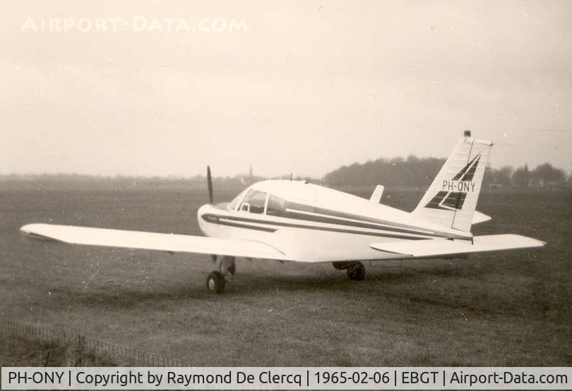PH-ONY, 1962 Piper PA-28-160 Cherokee Cherokee C/N 28-410, Ghent airfield on 1965-02-06. Next picture was on the same day ! (1965)