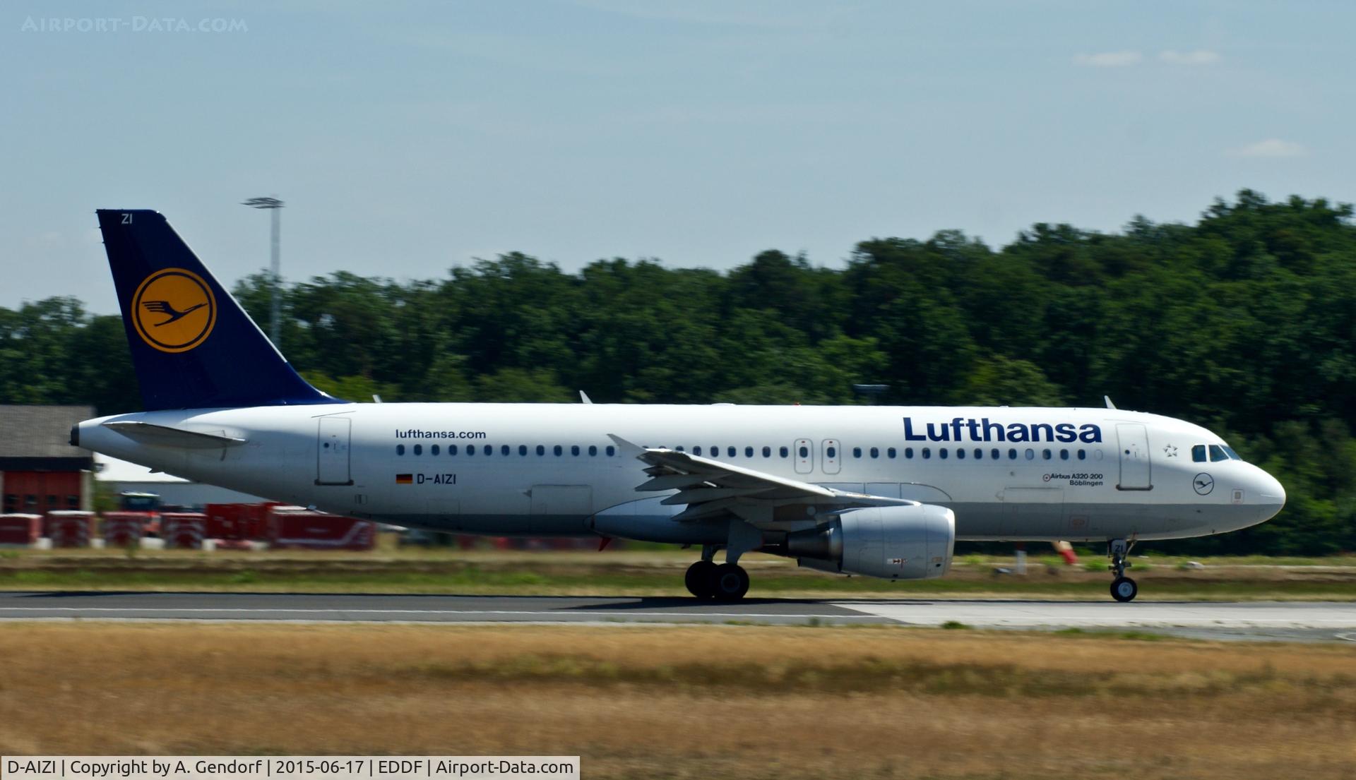 D-AIZI, 2010 Airbus A320-214 C/N 4398, Lufthansa, is here speeding up on RWY 18 at Frankfurt Rhein/Main Int'l(EDDF)